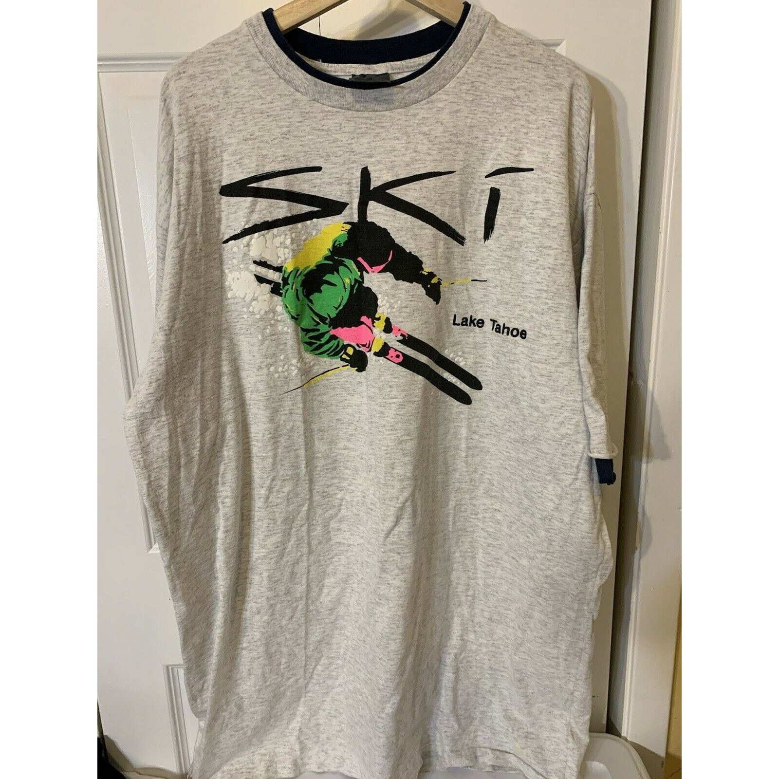 Vintage Vintage 80s Ski Lake Tahoe Downhill Skiing Men’s Sz 3XL Gray Size US XXL / EU 58 / 5 - 3 Thumbnail