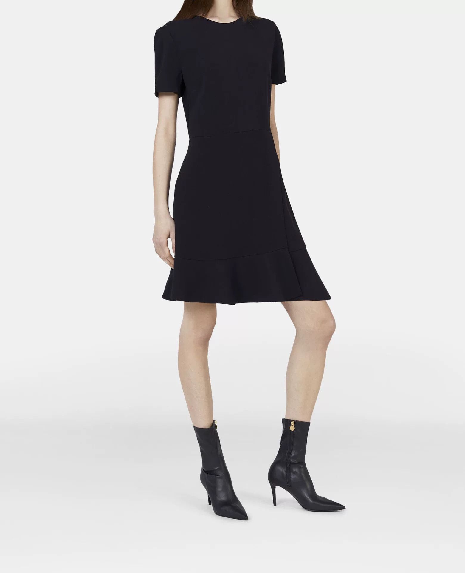 Saint Laurent Paris Saint Laurent Black Short-Sleeve Mini Dress Size S / US 4 / IT 40 - 1 Thumbnail