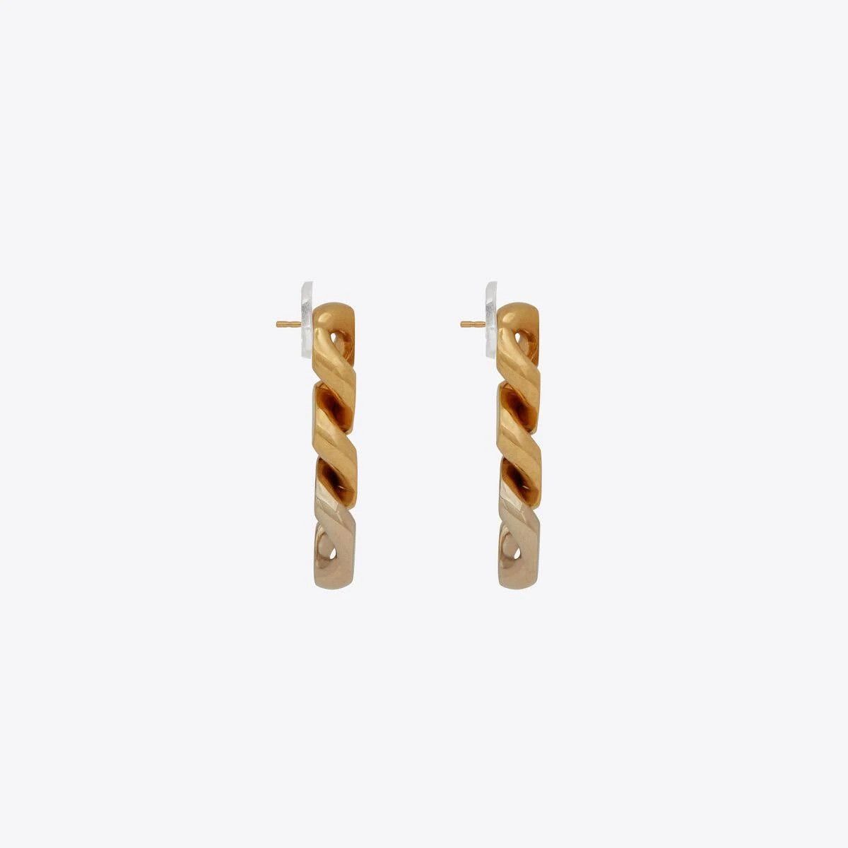 Saint Laurent Paris o1b1hav110924 Size: OS / Three Chain Earrings Metal in Gold Size ONE SIZE - 5 Thumbnail