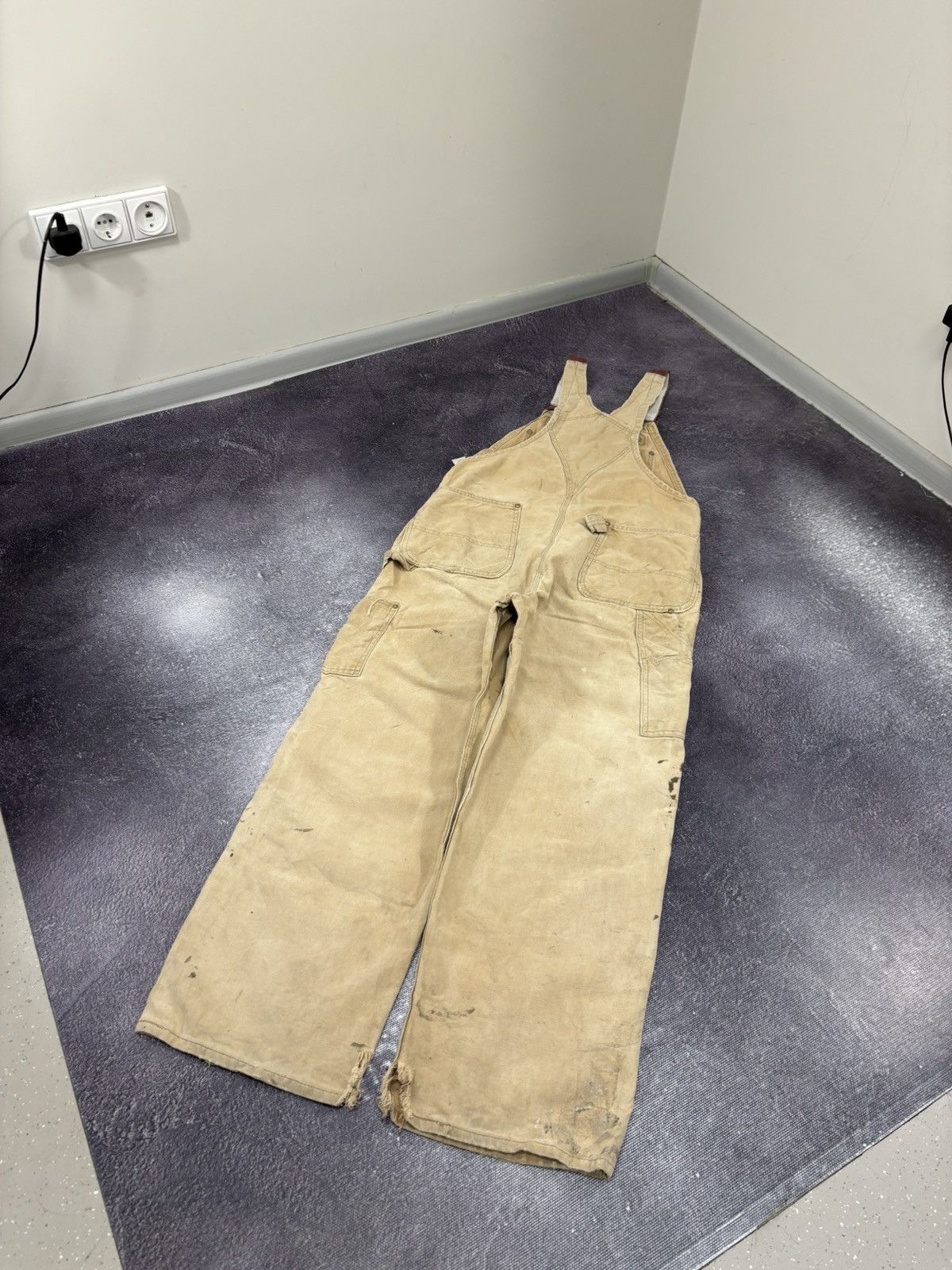 Carhartt Vintage 90s Carhartt Double Knee USA Faded Dungaree Overall Size US 34 / EU 50 - 12 Thumbnail