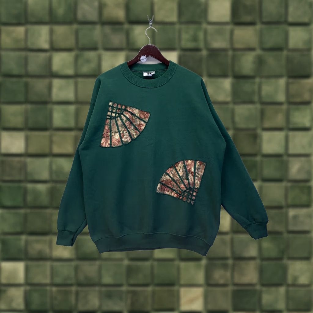Lee VINTAGE Lee Heavyweight Fall Fan Inlay Womens Green Sweatshirt XL USA Made-8621 Size XL / US 12-14 / IT 48-50 - 1 Thumbnail