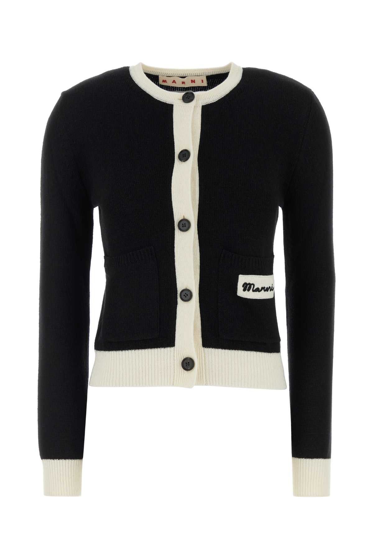 Marni Black Wool Blend Cardigan Size M / US 6-8 / IT 42-44 - 1 Thumbnail