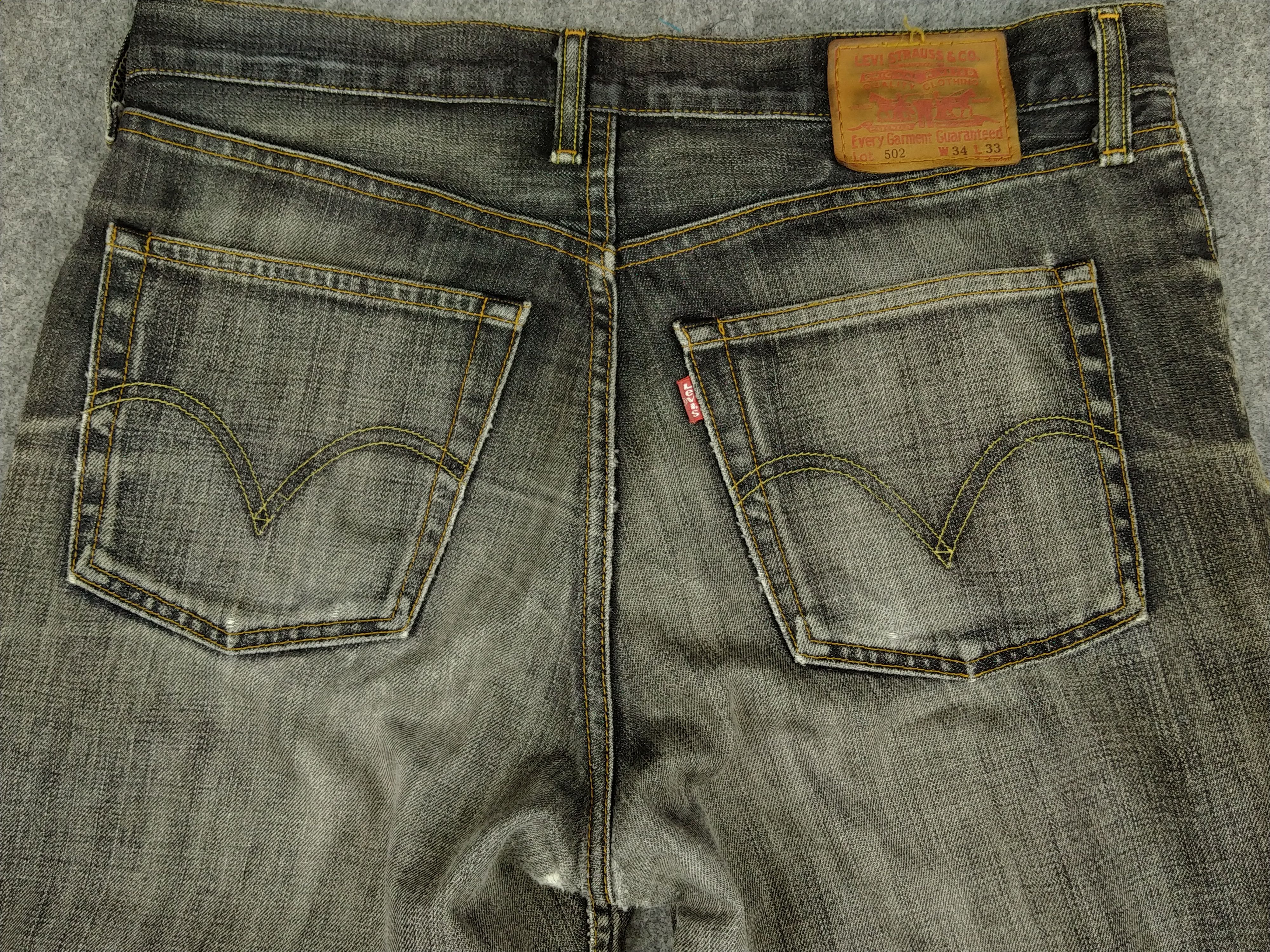 Levi's Black Distressed Vintage Levi's 502 34x28 Denim -JN937 Size US 34 / EU 50 - 4 Thumbnail
