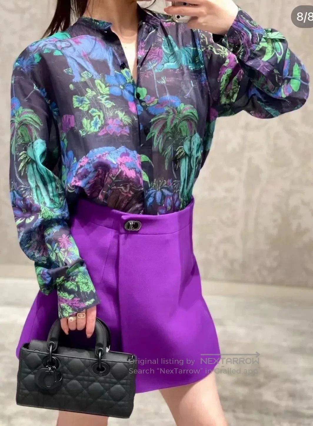 Dior Dior Purple Fake Two-Piece Skirted Shorts. Size 35" - 4 Thumbnail