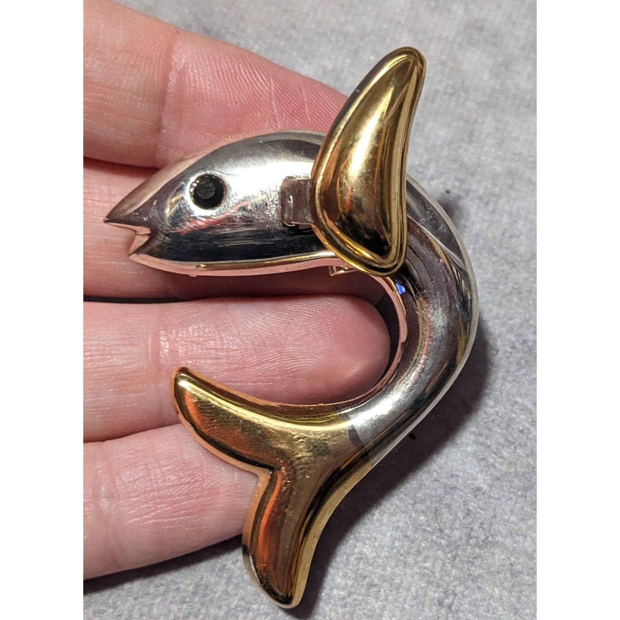 Other Vintage Silver And Gold Tone Fish Brooch/Pendant Size ONE SIZE - 6 Thumbnail