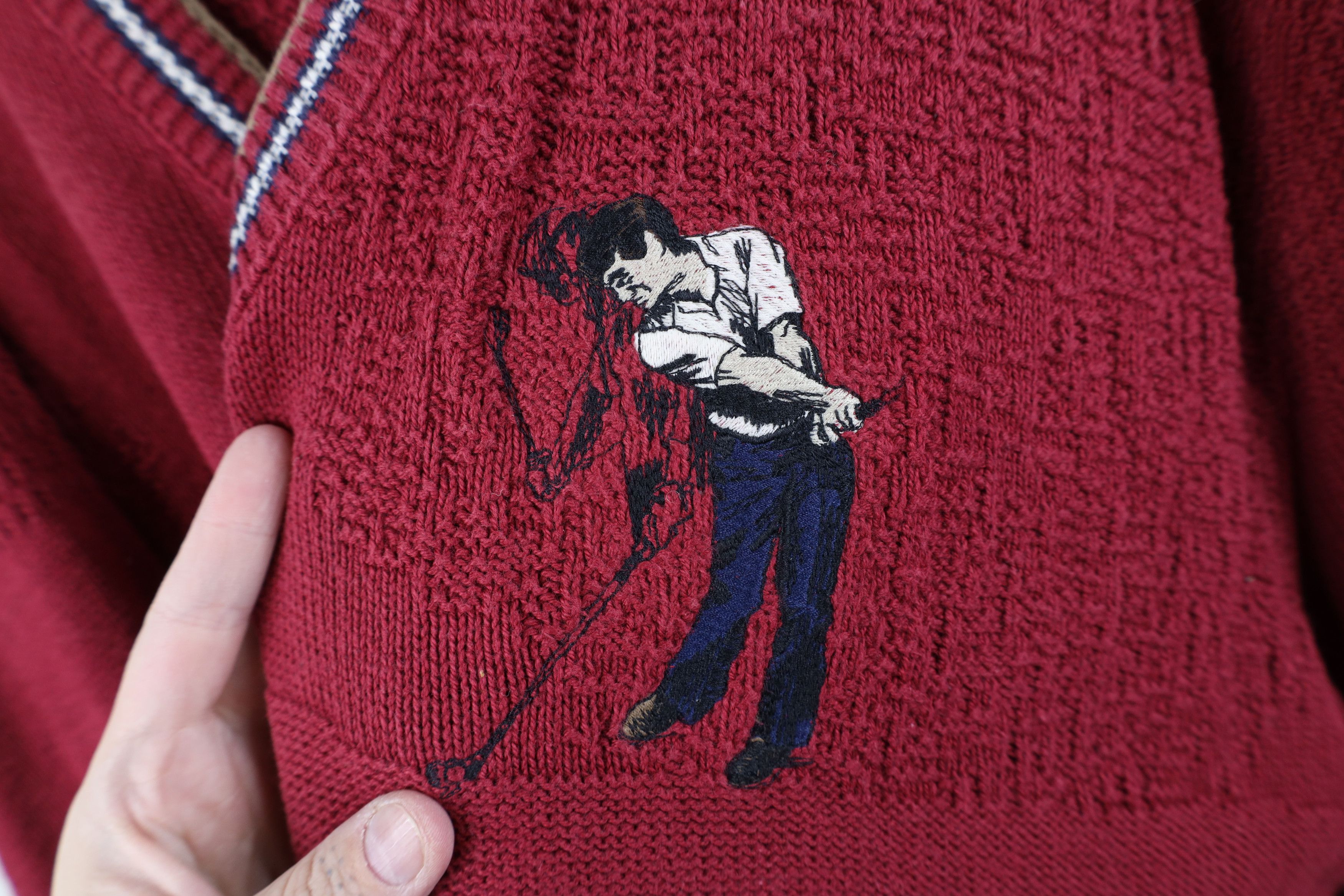 Vintage Vintage 90s Streetwear Golf All Over Print Knit Sweater USA Size US XXL / EU 58 / 5 - 4 Thumbnail