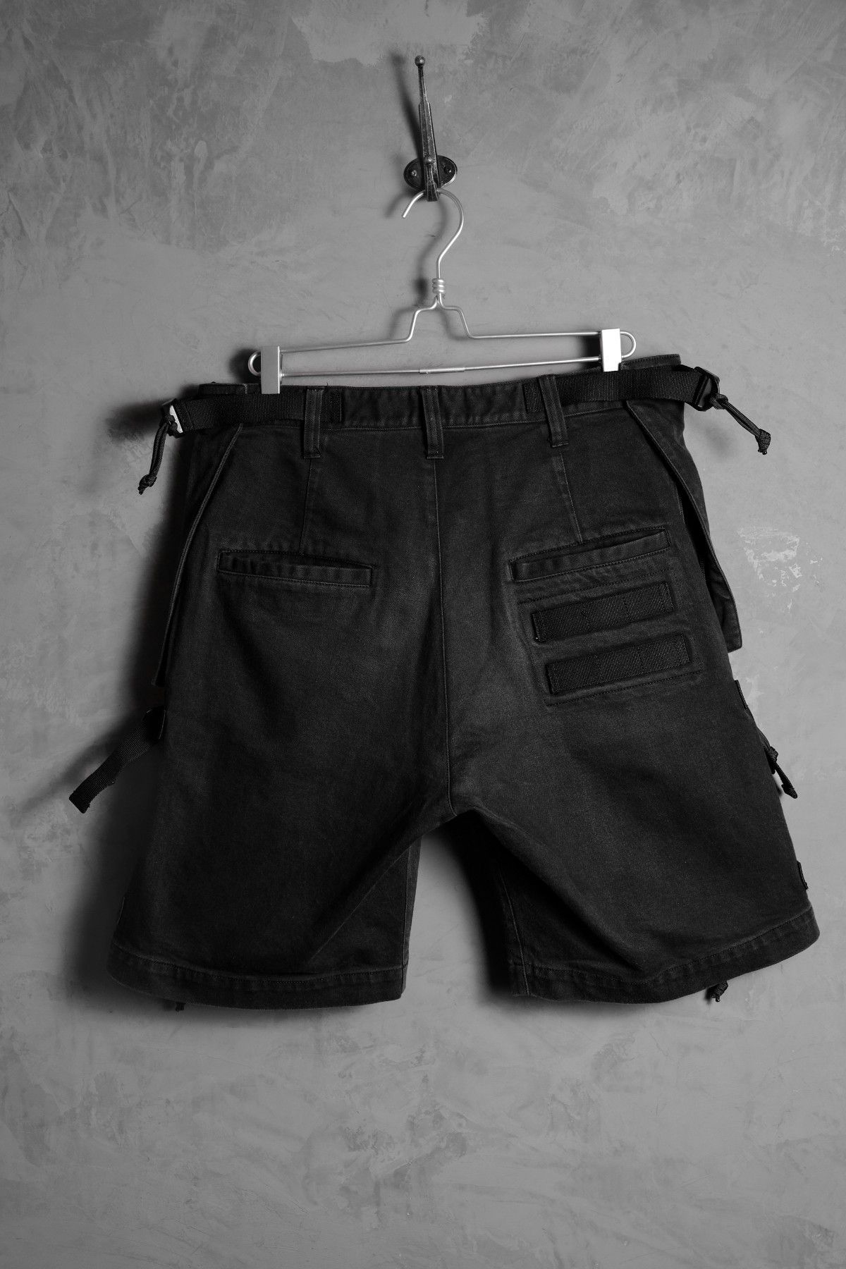 Japanese Brand MOUT RECON TAILOR Wlid Things Jet Black Denim Shell Short Size US 35 - 5 Thumbnail