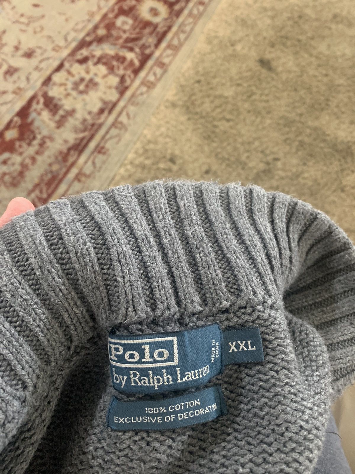 Polo Ralph Lauren Half Zip Mock neck 100% cotton sweater Size US XXL / EU 58 / 5 - 10 Thumbnail