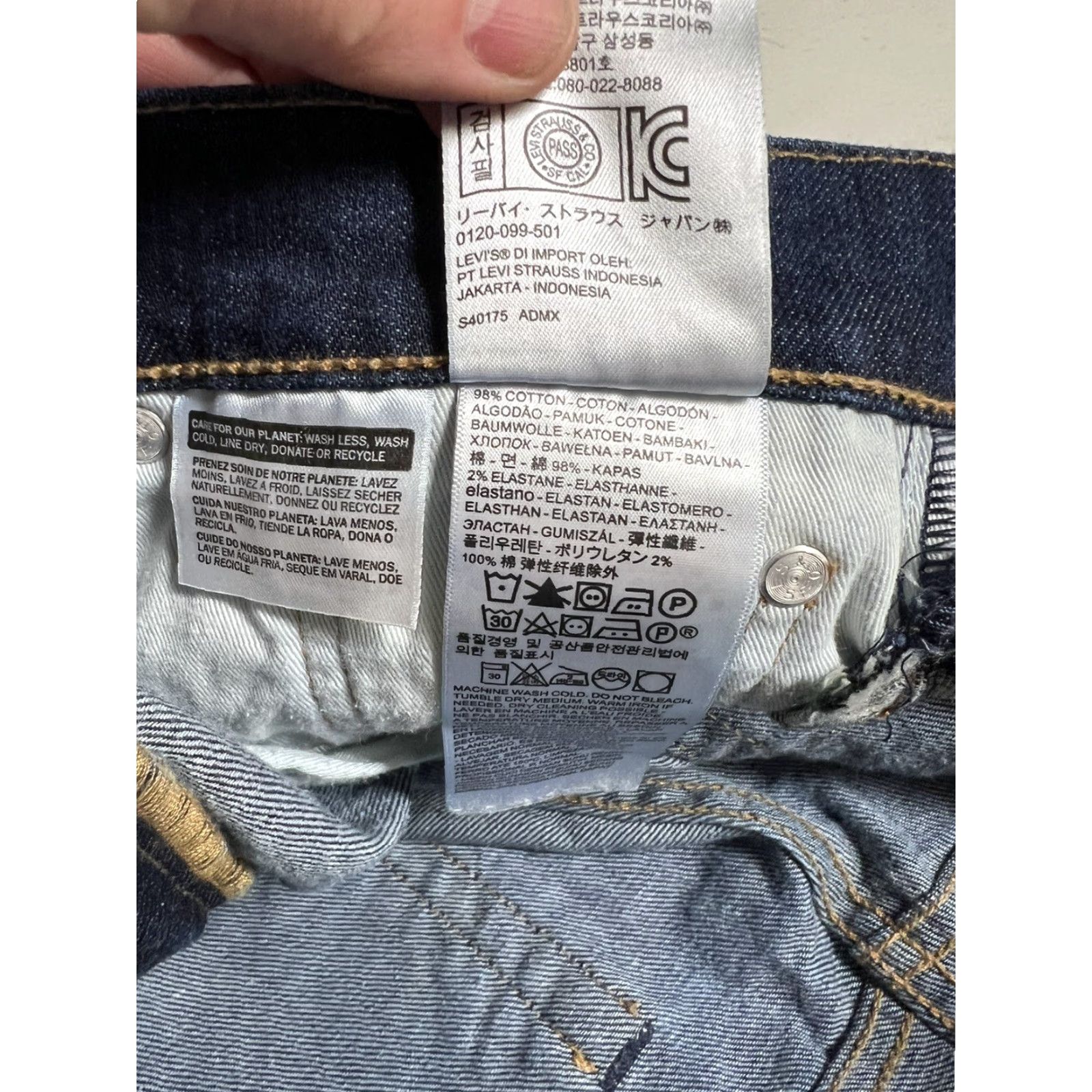 Levi's Levi's 504 Jeans Slim Denim 32x30 Houndstooth Plaid Cotton Blend Regular Inseam 30 Men Mens Skinny Vintage No Size US 32 / EU 48 - 5 Thumbnail