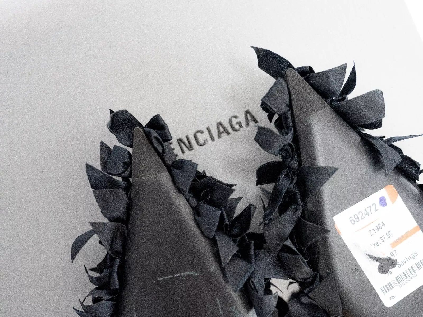 Balenciaga Balenciaga Marie Antoinette Knife Black Satin Bow Pumps Heel Size US 7.5 / IT 37.5 - 13 Thumbnail