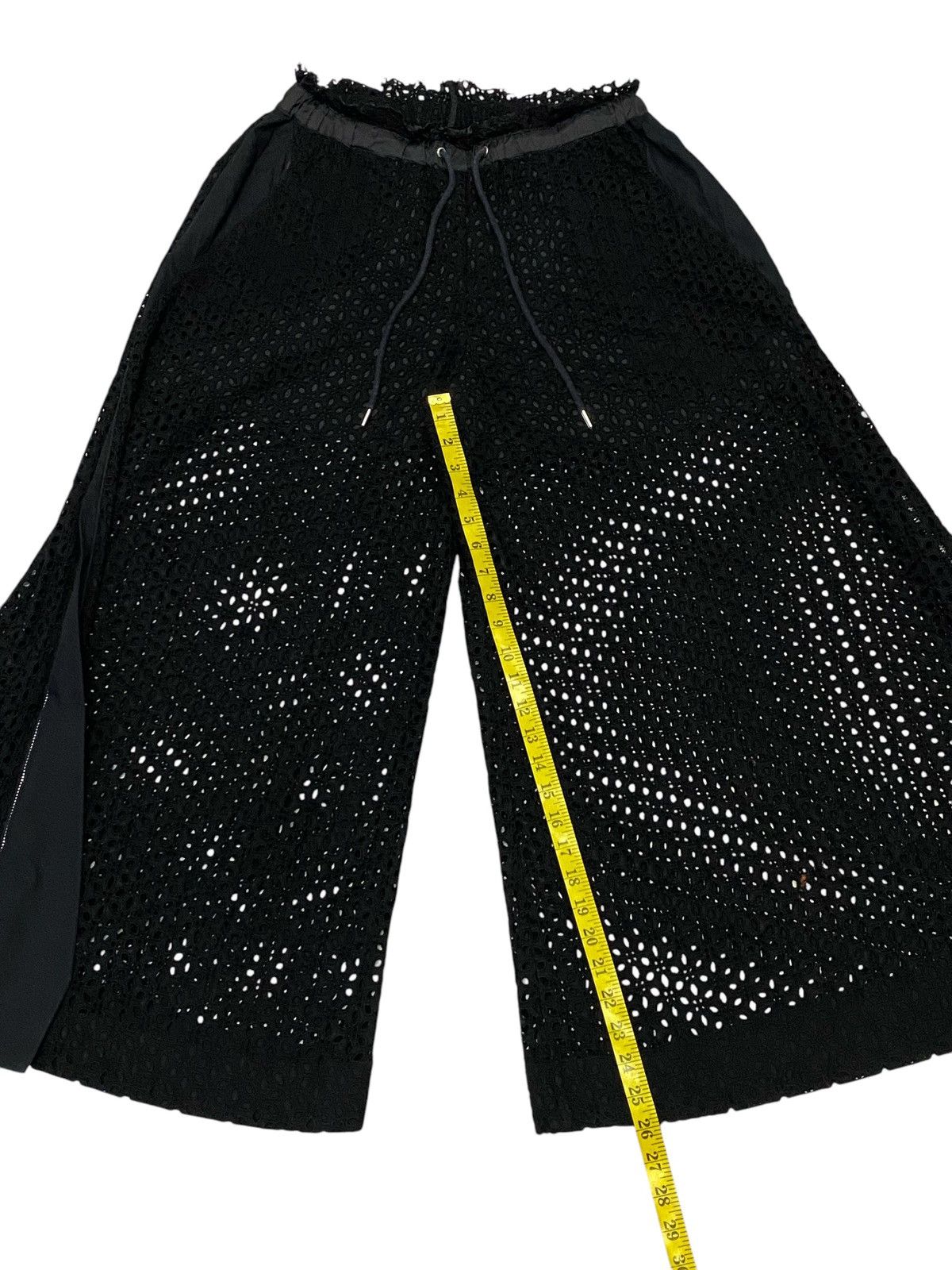 Sacai Sacai Mesh Black Wide-Leg Pants Size 30" / US 8 / IT 44 - 18 Thumbnail
