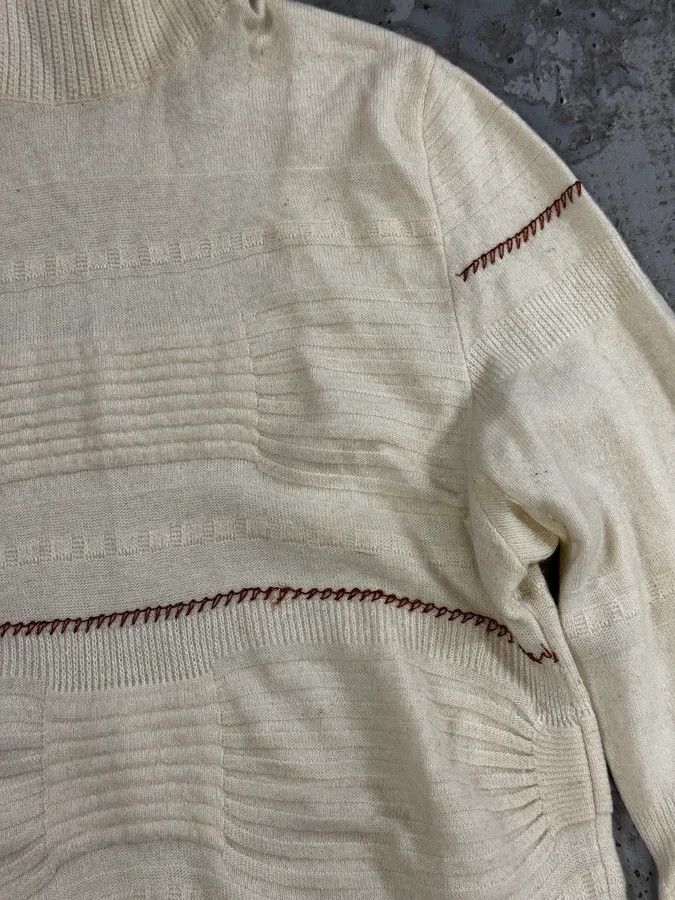 Roberto Cavalli 2000s Cavalli Cream White Abstract Turtleneck Sweater Size US S / EU 44-46 / 1 - 9 Thumbnail
