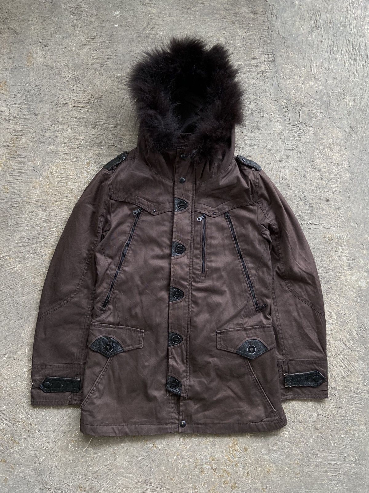 Japanese Brand 2000s Rielabo NCFM - Apocalypse Style Fur Parka Jacket Size US M / EU 48-50 / 2 - 1 Thumbnail