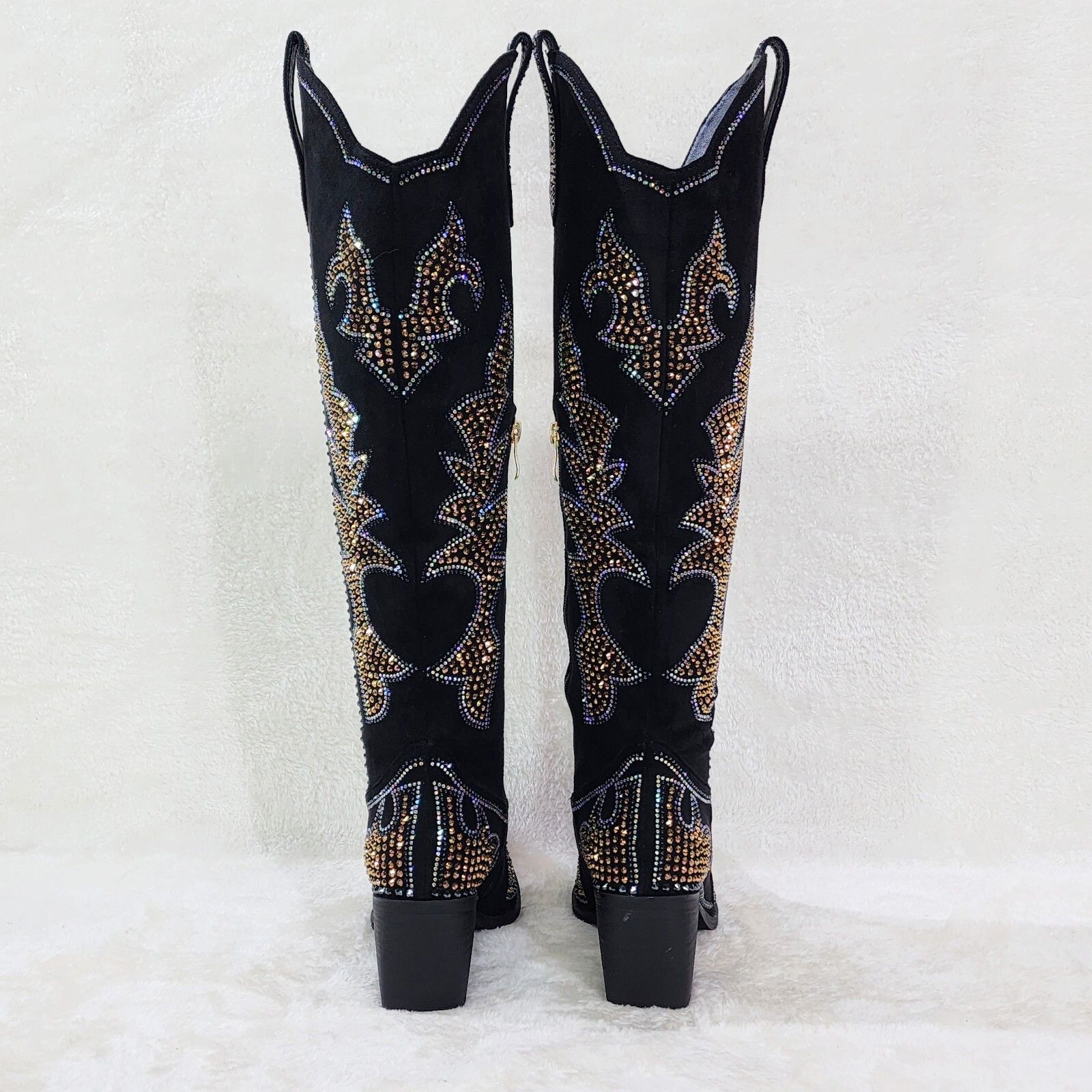 Other Sparks Country Western Cowgirl Knee Boots Dazzleing Iridesce Size US 10 / IT 40 - 6 Thumbnail