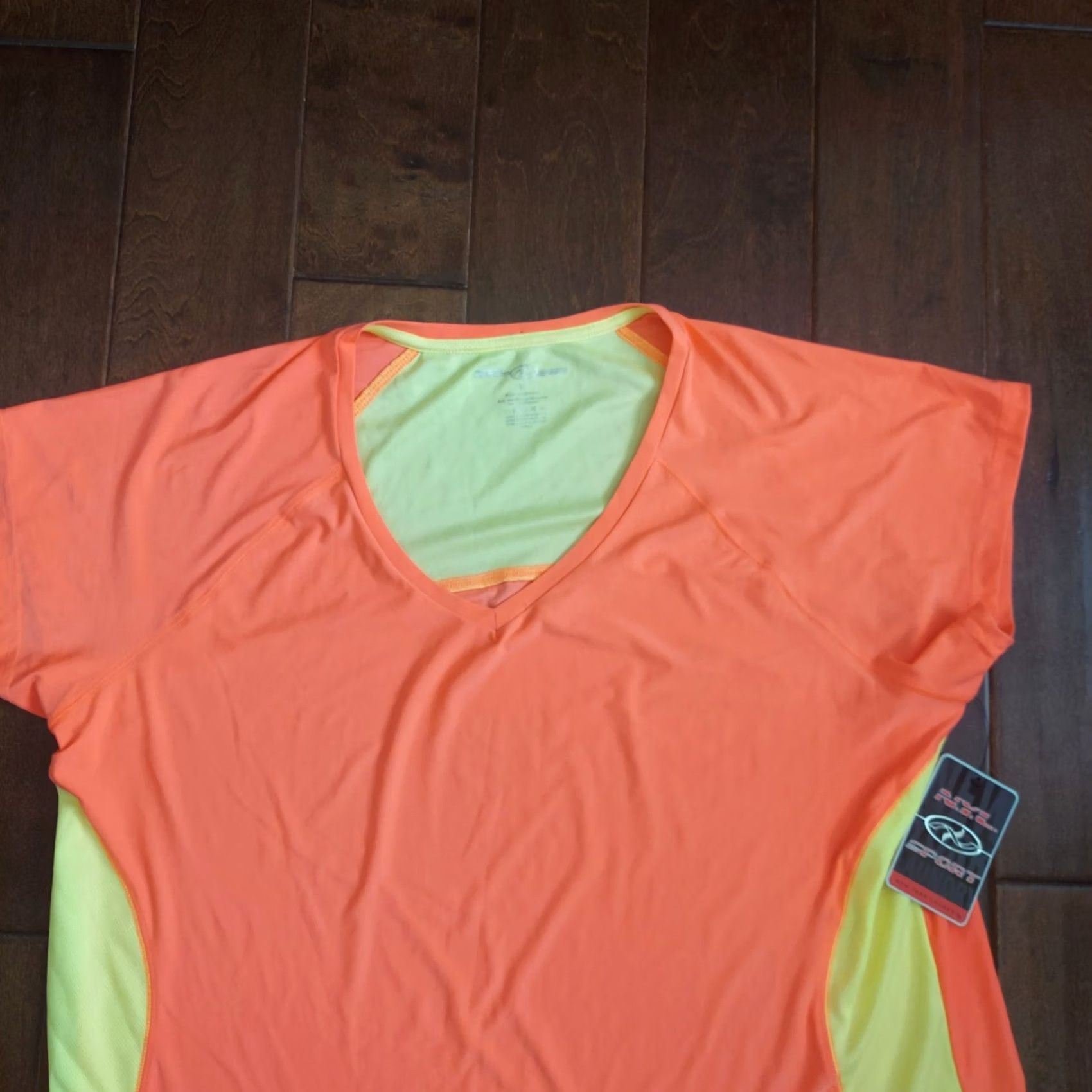 Vintage N.Y.L. Sport Laundry Women Activewear Orange Yellow Top NWT 3X Crew Neck Short Sleeve Tank Sports Activewear Basic Shirt Womens Size XXL / US 16-18 / IT 52-54 - 3 Thumbnail