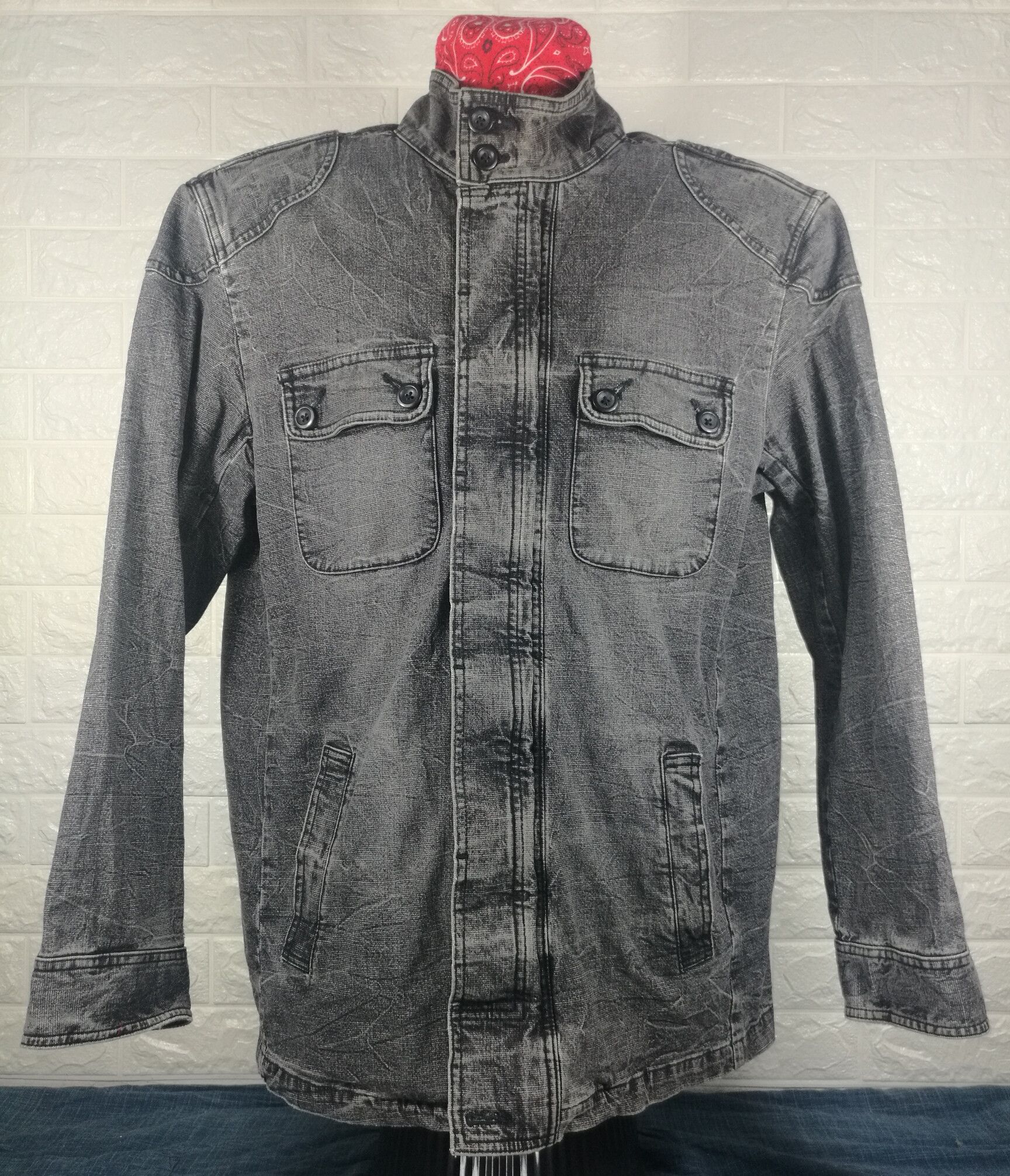 Japanese Brand Vintage Japanese Brand Royal Harex Faded Black Denim Jacket Size US L / EU 52-54 / 3 - 1 Thumbnail