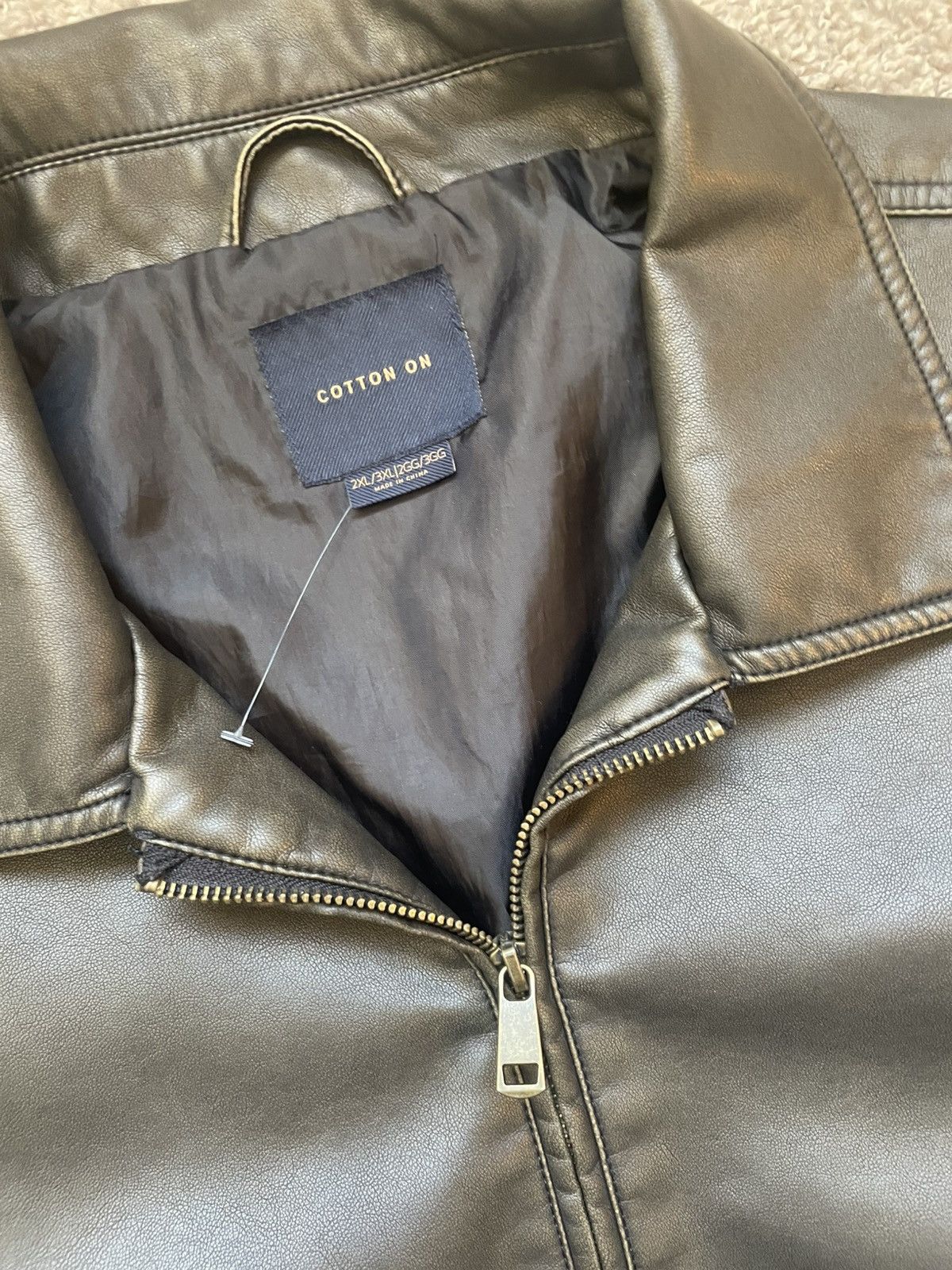 Cotton On Leather bomber jacket Size US XXL / EU 58 / 5 - 3 Thumbnail