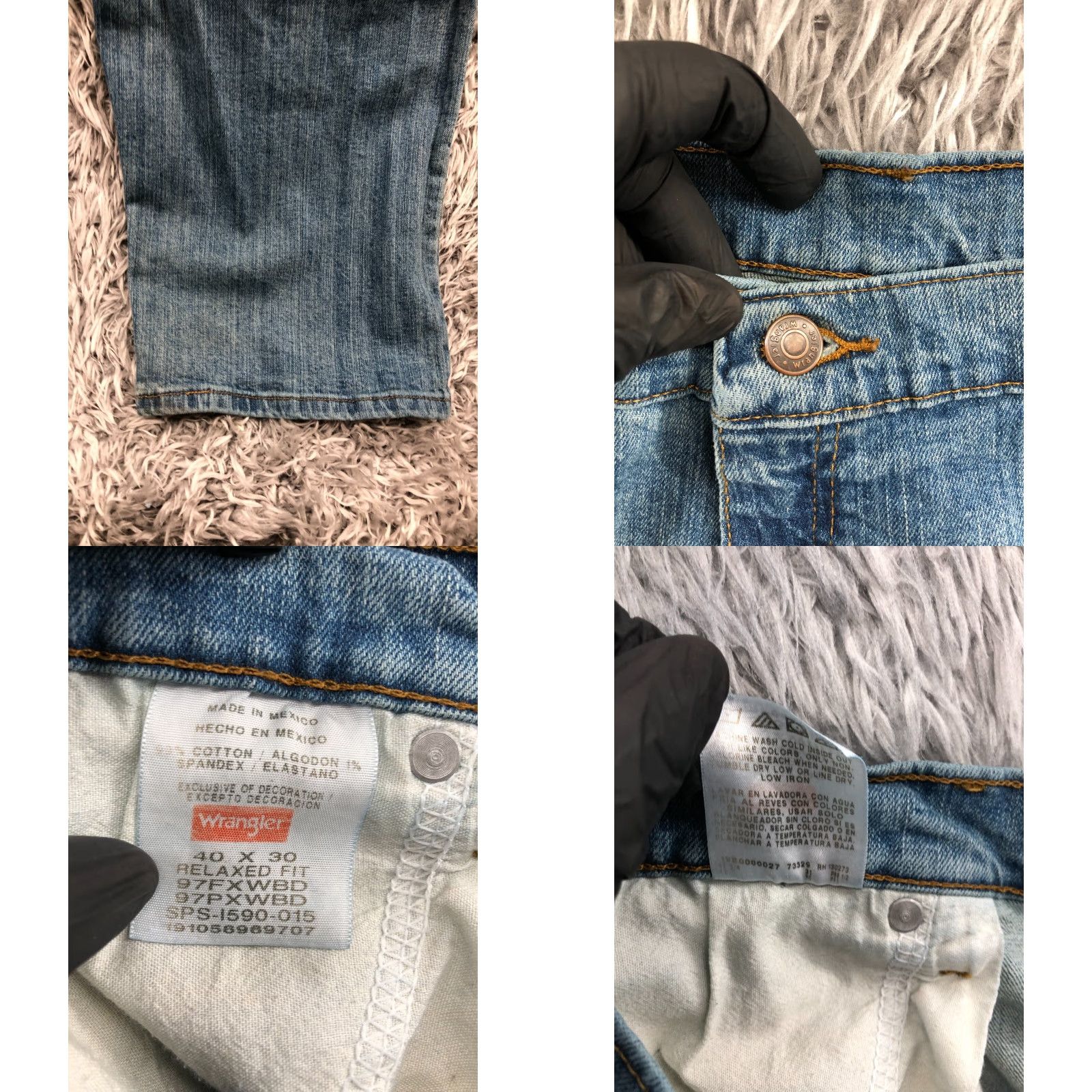 Wrangler Wrangler Jeans Relaxed Straight Mens Mid Rise Blue 40x30 Regular Denim Cotton Blend 5-Pocket Belt Loops Size US 40 / EU 56 - 8 Thumbnail