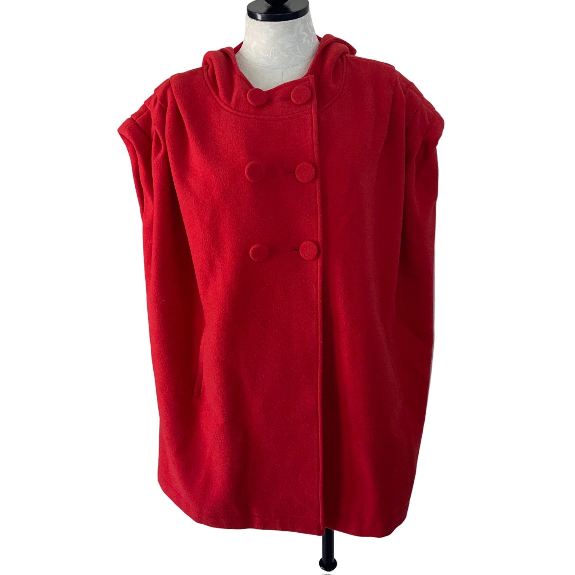 Other Viva Violet Womens Jacket Size Large Red Hooded Cape Pockets Size L / US 10 / IT 46 - 7 Thumbnail