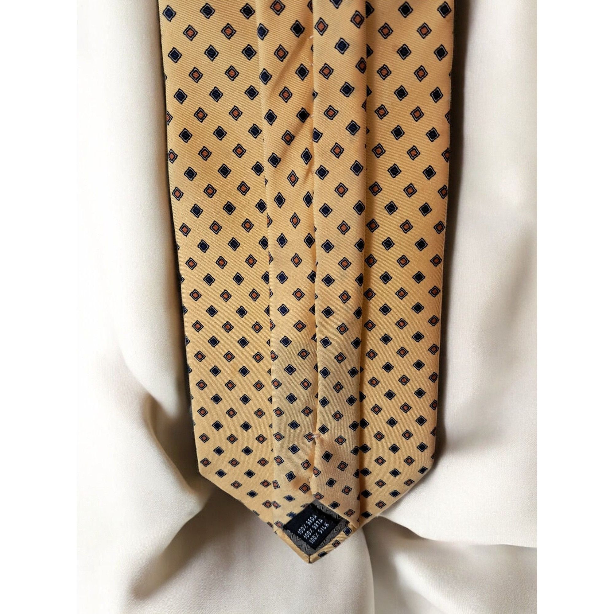 Vintage Antiche Seterie Fiorentine Luxury 100% Silk Tie - Yellow wit Size ONE SIZE - 5 Thumbnail