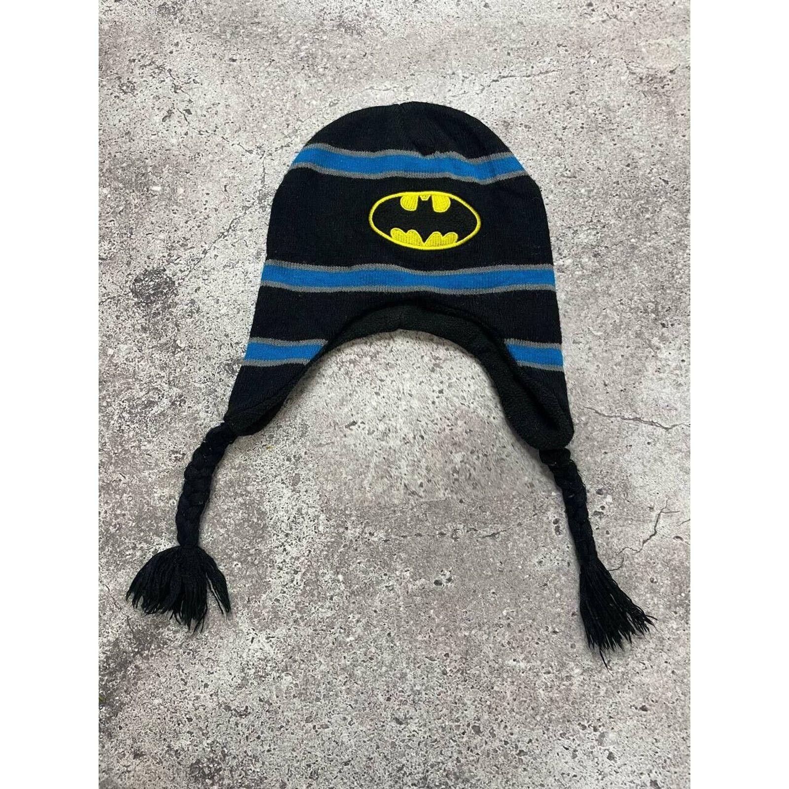 DC Comics Vintage Batman Black Knit Ear Flap Beanie DC Comics Size ONE SIZE - 1 Thumbnail