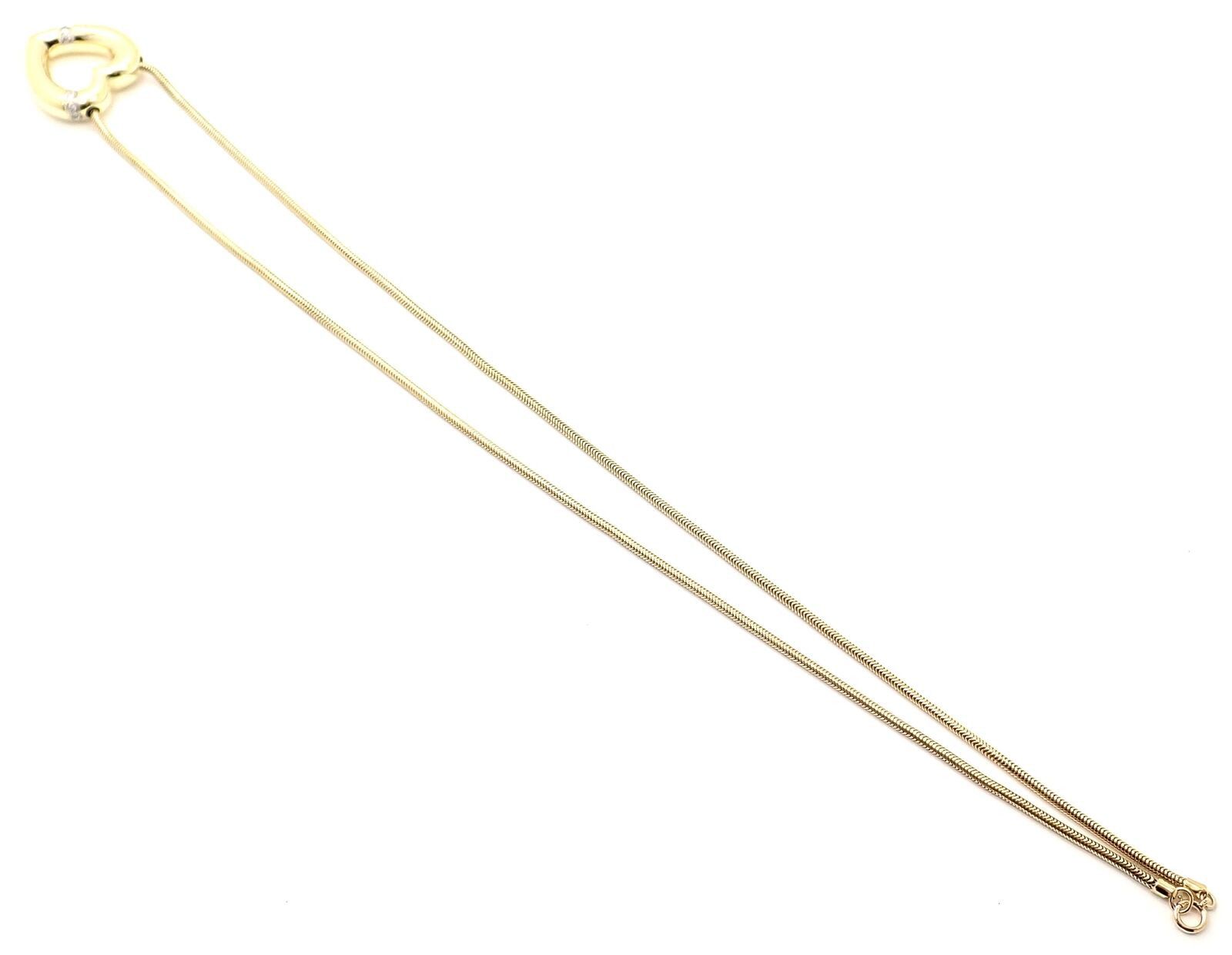 Picasso 18k Yellow Gold Diamond Heart Pendant Necklace