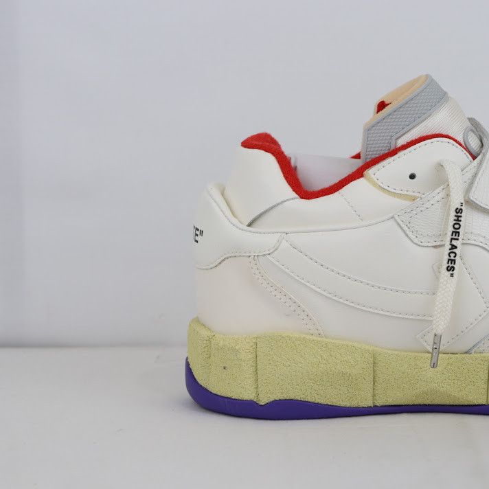 o1rshd1 Low Top Puzzle Couture Sneakers in White/Red