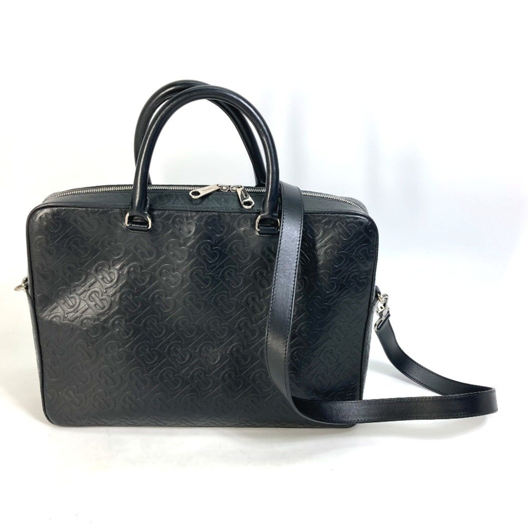 Burberry BURBERRY 8014391 Handbag TB Shoulder Bag Leather Men's Black Size ONE SIZE - 1 Thumbnail