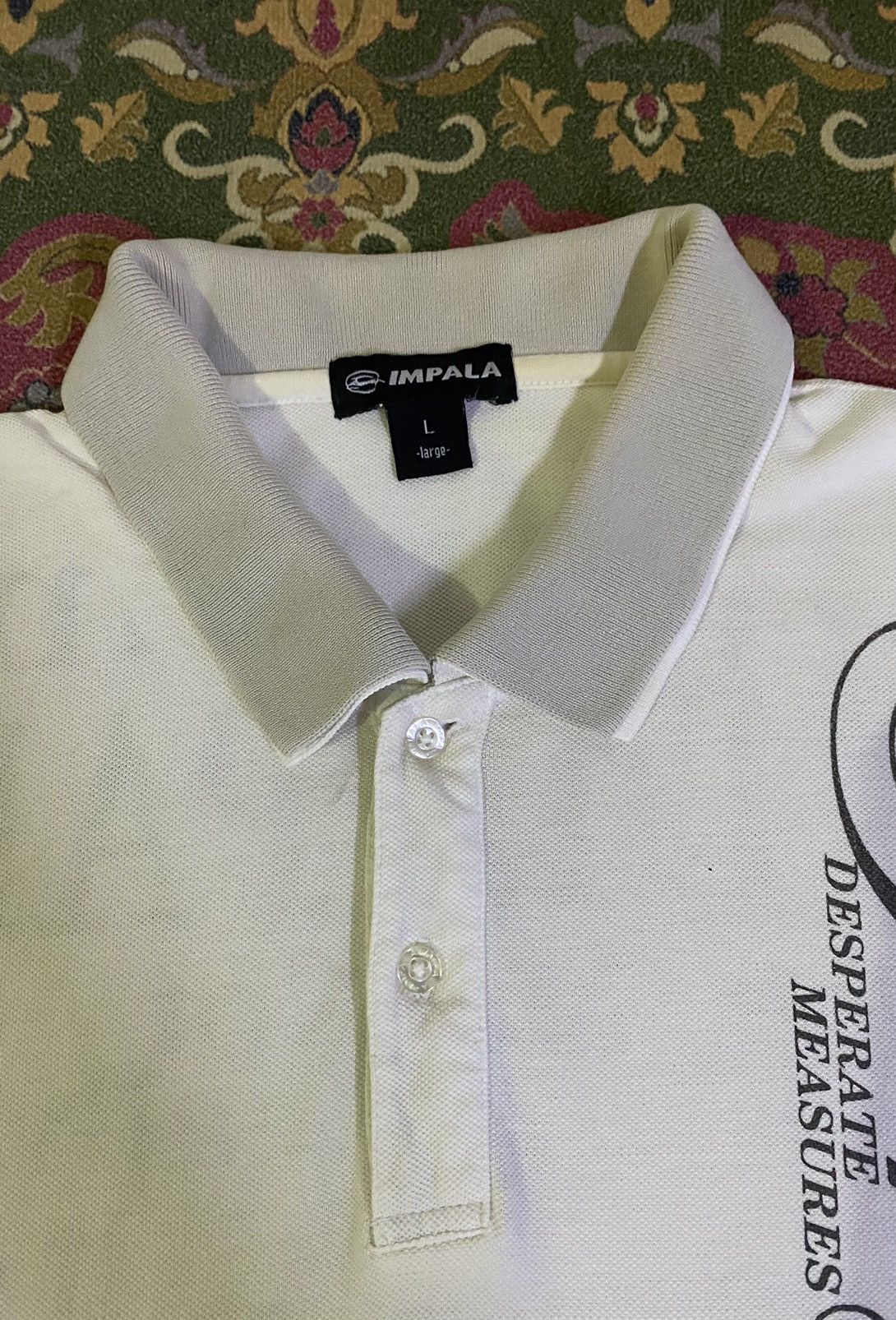Japanese Brand Vintage IMPALA Poem Design Style Polo Tee Size US M / EU 48-50 / 2 - 5 Thumbnail