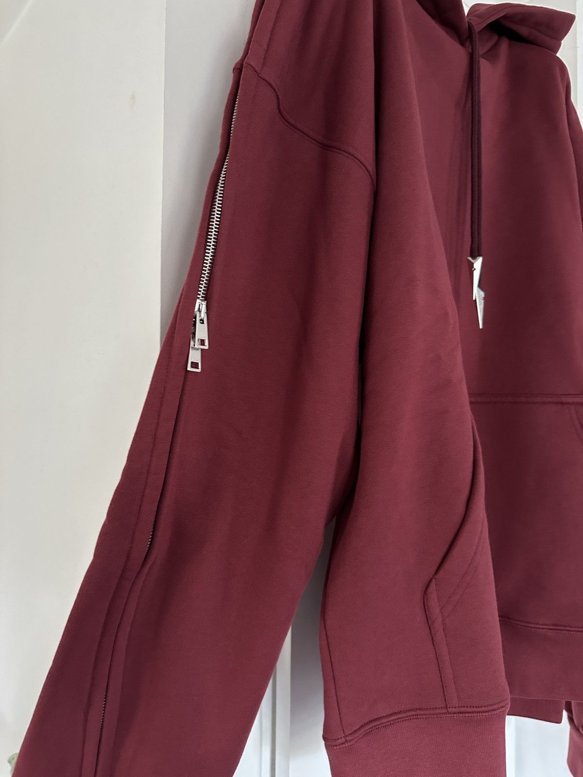 Mugler Mugler burgundy relaxed fit organic cotton fleece hoodie Size US M / EU 48-50 / 2 - 6 Thumbnail