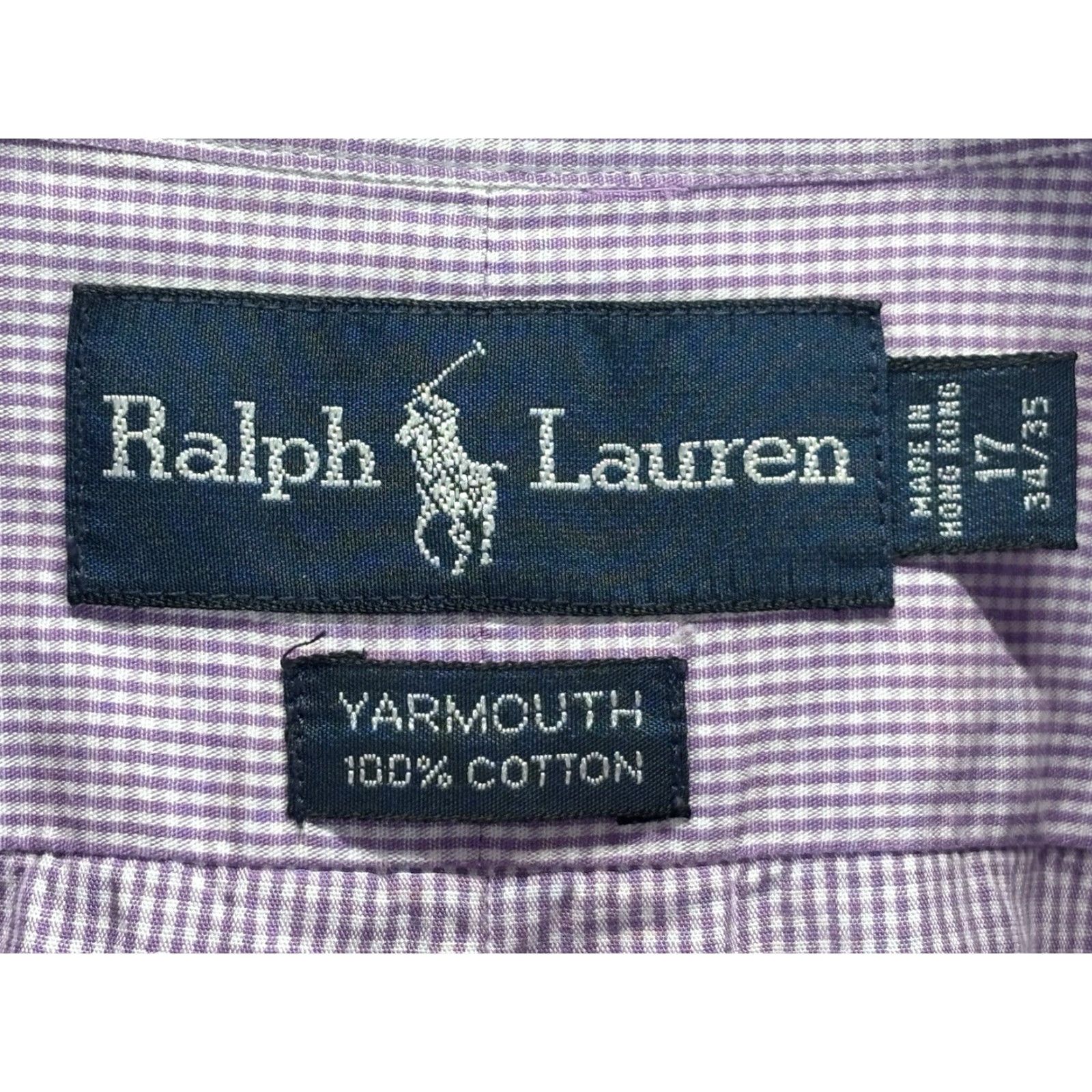 Ralph Lauren Ralph Lauren Button-Down Shirt Sz 17 34/35 Men’s Purple White Check Yarmouth Size US XL / EU 56 / 4 - 5 Thumbnail