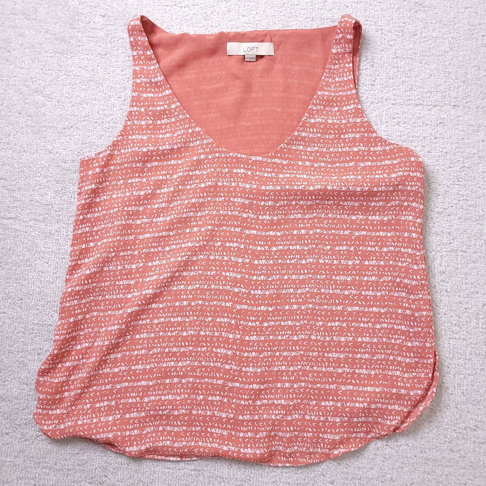Ann Taylor VINTAGE Loft Shirt Womens Small Blush Pink Lined Sleeveless Tank Scoop Neck Size S / US 4 / IT 40 - 2 Thumbnail