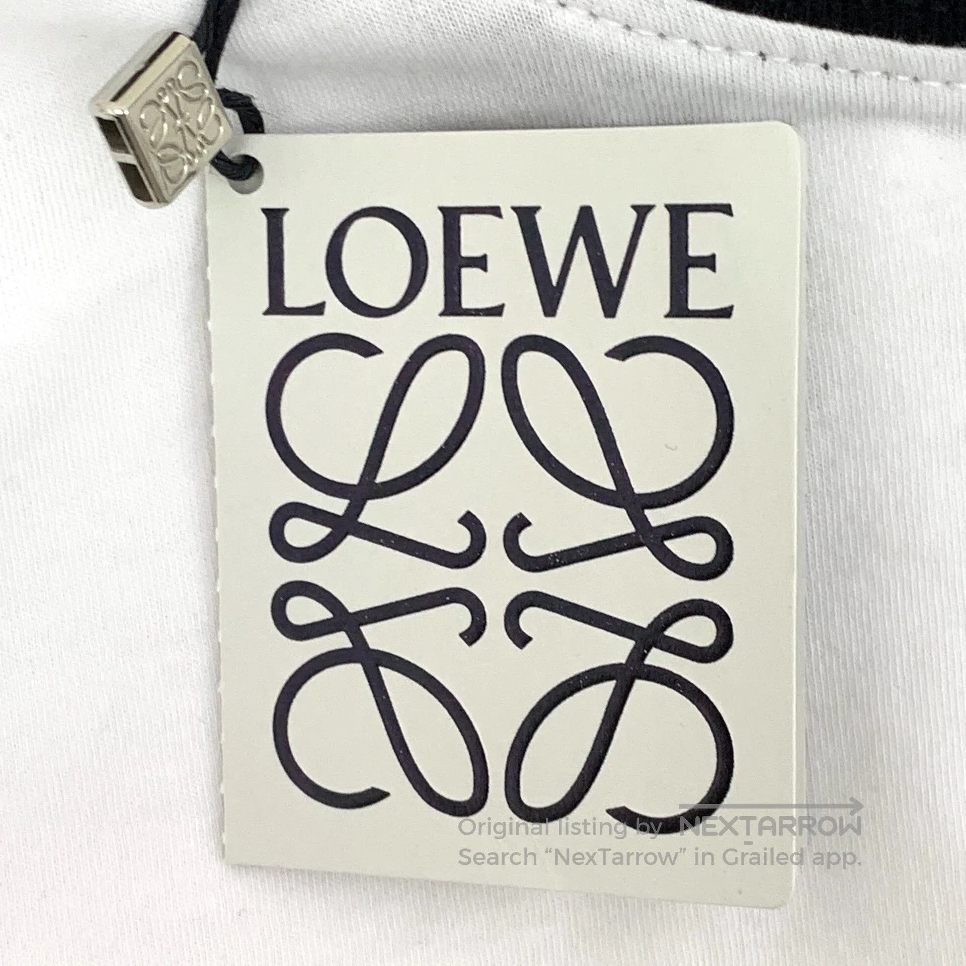 Loewe Loewe White Logo Embroidered Cotton Crew Neck Short Sleeve Size US S / EU 44-46 / 1 - 7 Thumbnail