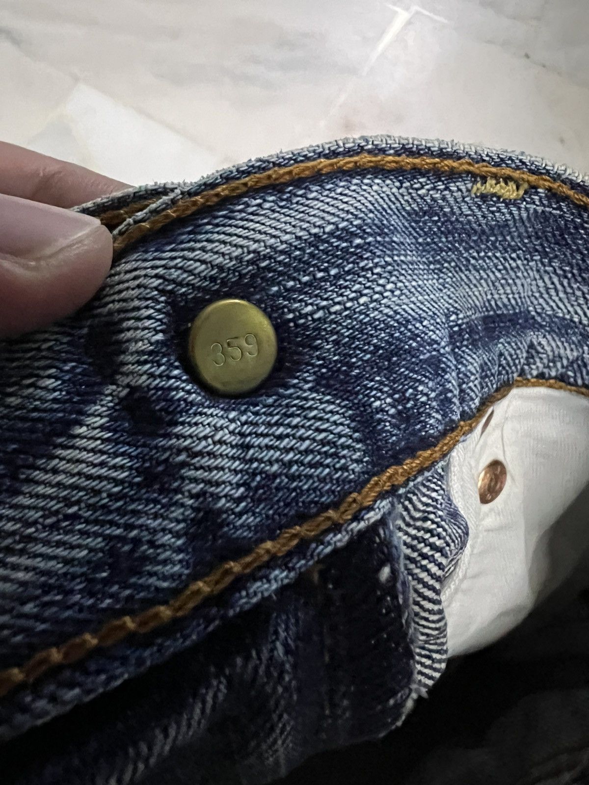 Levi's × Levi's Vintage Clothing 💥Baggy💥Vintage Levis 504 Light Wash Distress Jean Size US 27 - 11 Thumbnail
