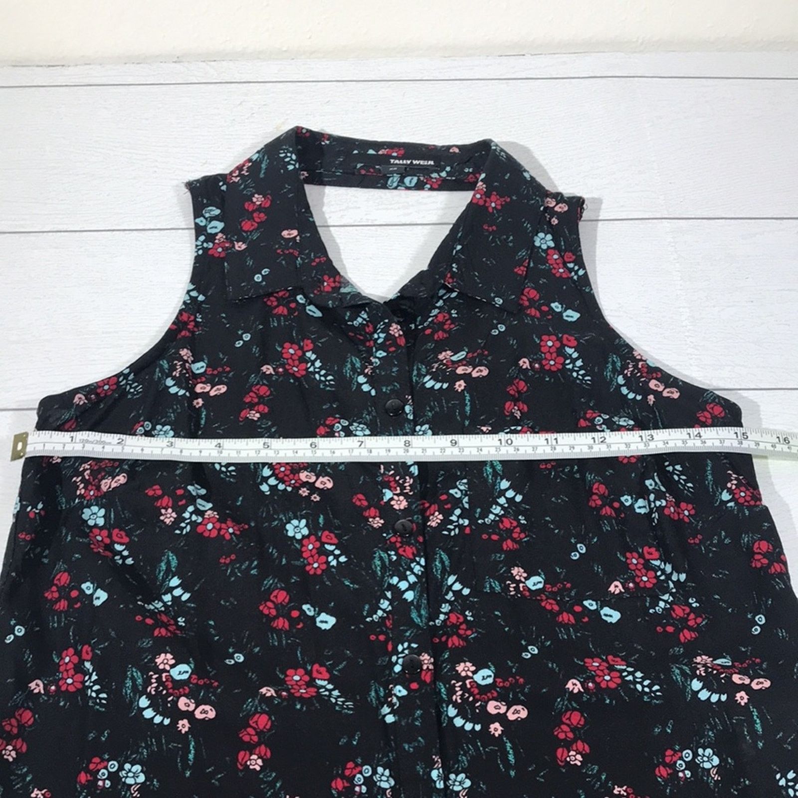 Other Tally Weijl Black Floral Racerback Shirt Size XS Size XS / US 0-2 / IT 36-38 - 6 Thumbnail