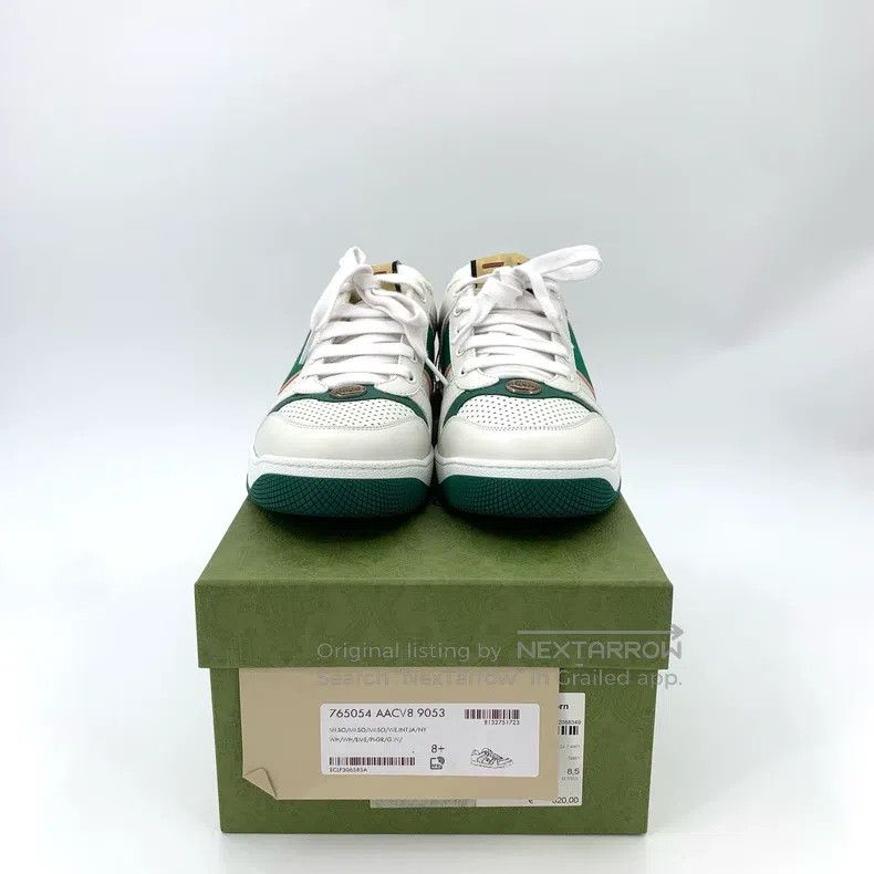 Gucci Gucci White GG enamel green tail lace-on casual sneakers Size US 9.5 / EU 42-43 - 8 Thumbnail