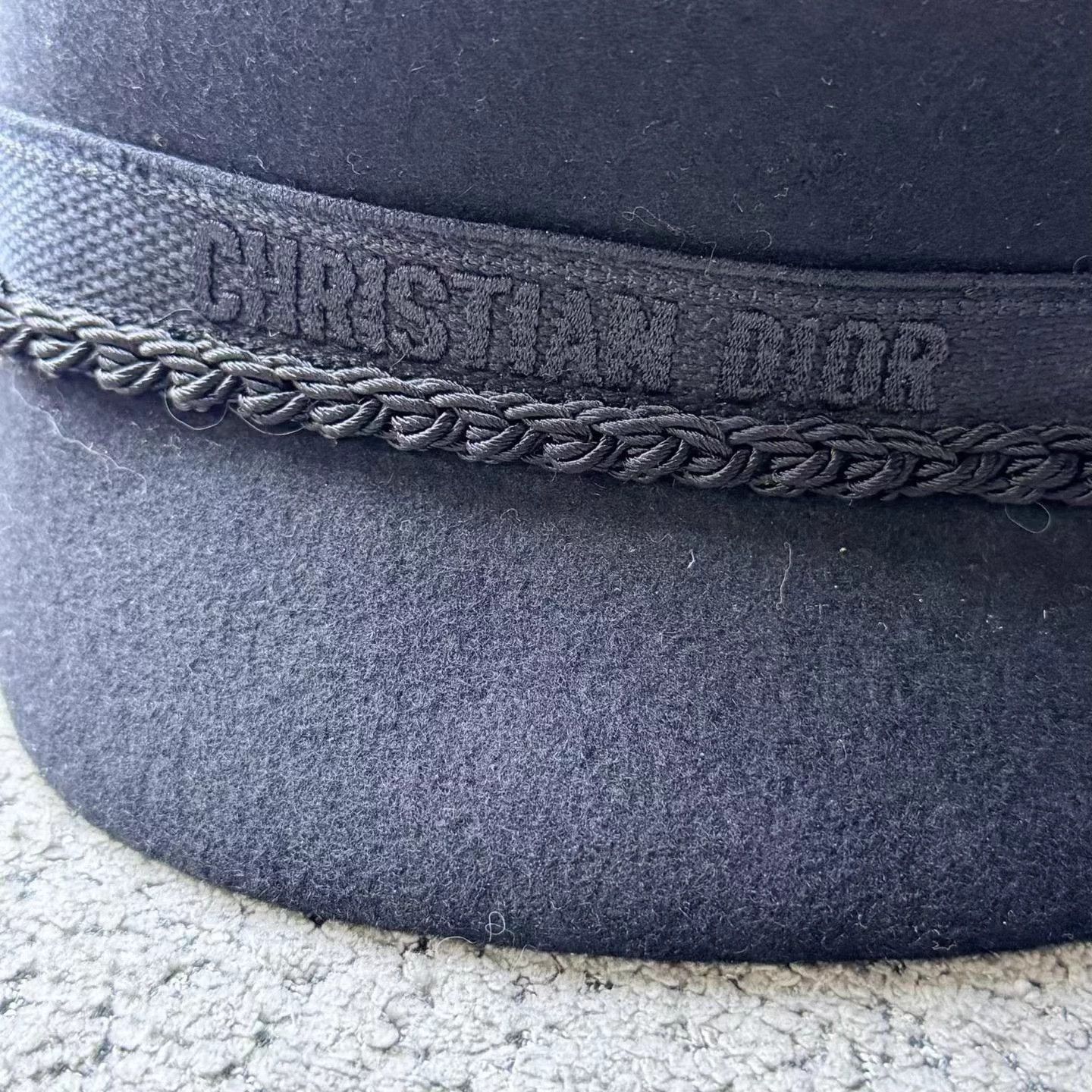 Dior Dior Black Embroidered Rope Wool Felt Hat Size 57 Size ONE SIZE - 2 Thumbnail