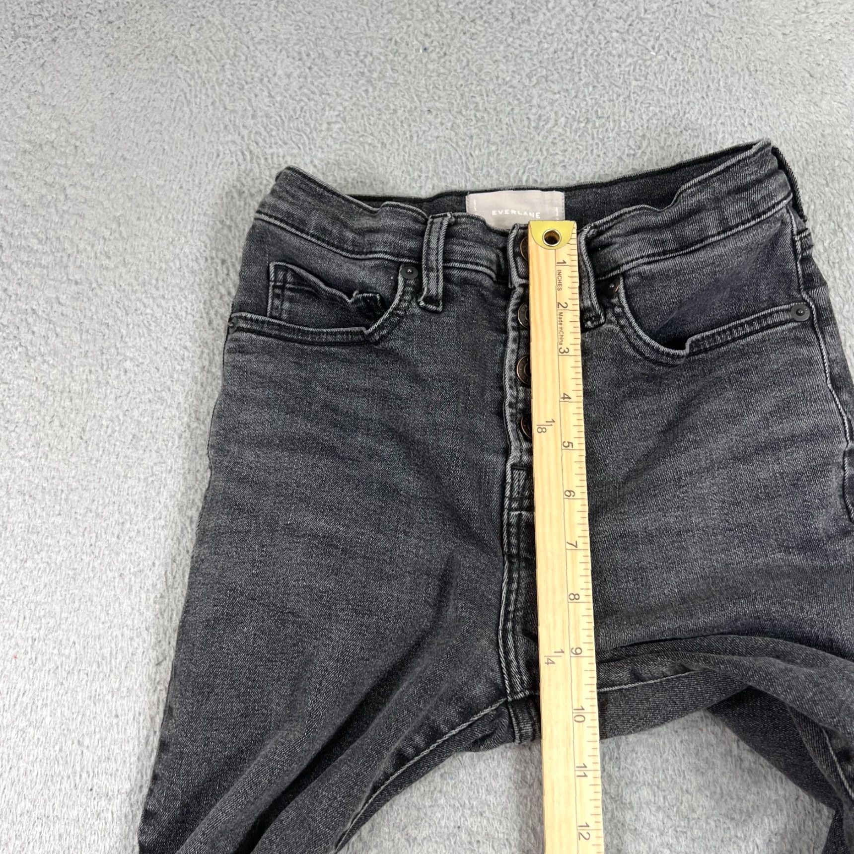 Everlane Everlane High Rise Straight Ankle Jeans Womens 26 Black Denim Size 24" / US 00 / IT 34 - 4 Thumbnail