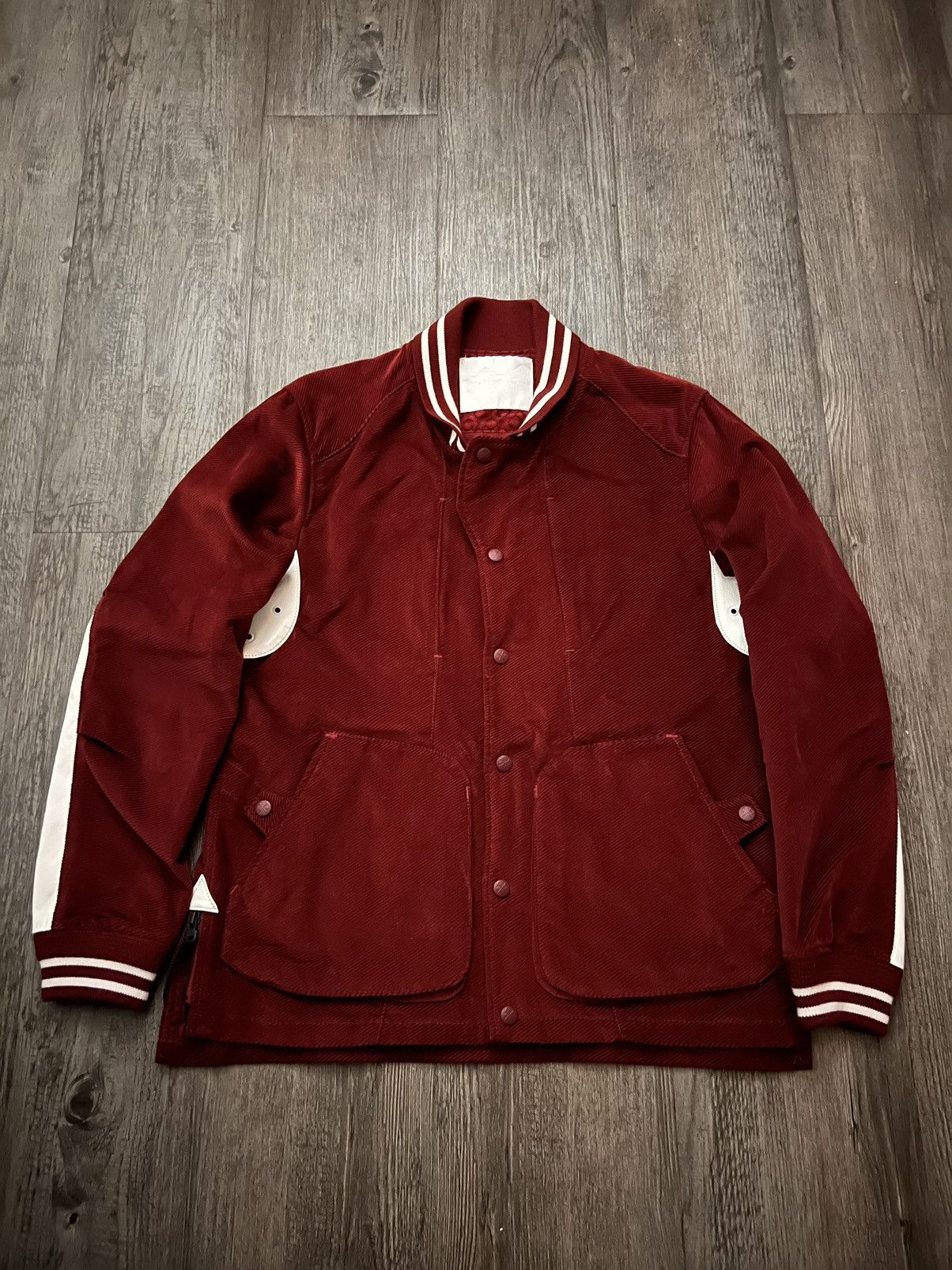 Leather Trimmed Corduroy Varsity Jacket