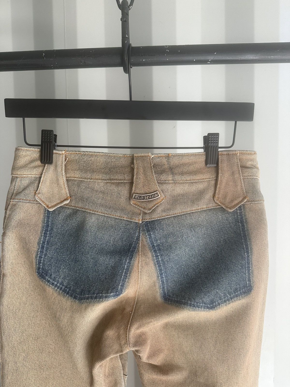 Vintage A&G Rock Triple Cross Patch Fleur Knee Bootcut Flare Pants Size US 28 / EU 44 - 6 Thumbnail