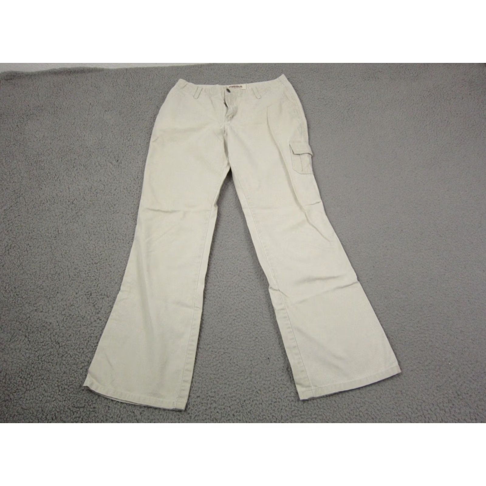 Vintage Vintage Hydraulic Pants Womens 5/6 Beige Cargo Trousers Utility Pocket Wide Leg Size 27" / US 4 / IT 40 - 2 Thumbnail