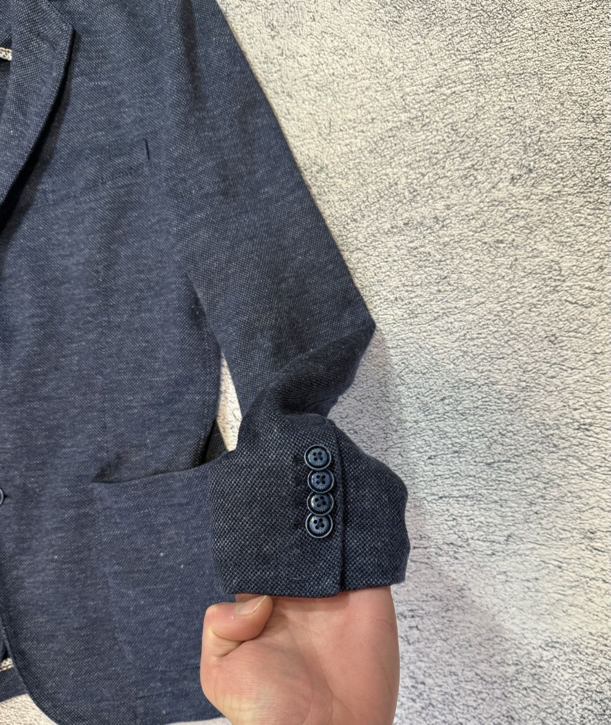 Circolo 1901 Circolo 1911 Men Linen Cotton Blazer EU48 Navy Slim Jacket Size 38R - 7 Thumbnail