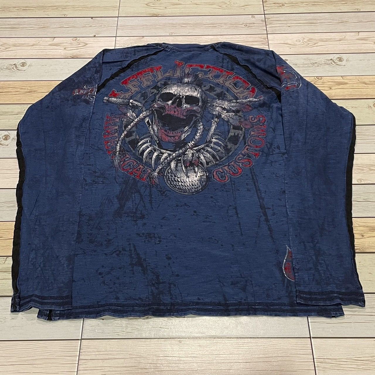 Affliction × Ed Hardy × Southpole Rare Affliction Wings Cross Longsleeve Y2K Style Size US L / EU 52-54 / 3 - 3 Thumbnail