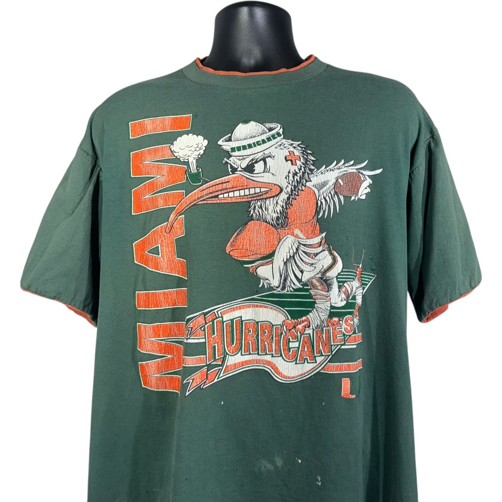 TEE JAYS Vintage University Of Miami Hurricanes Mascot Tee 90s Size US L / EU 52-54 / 3 - 2 Thumbnail