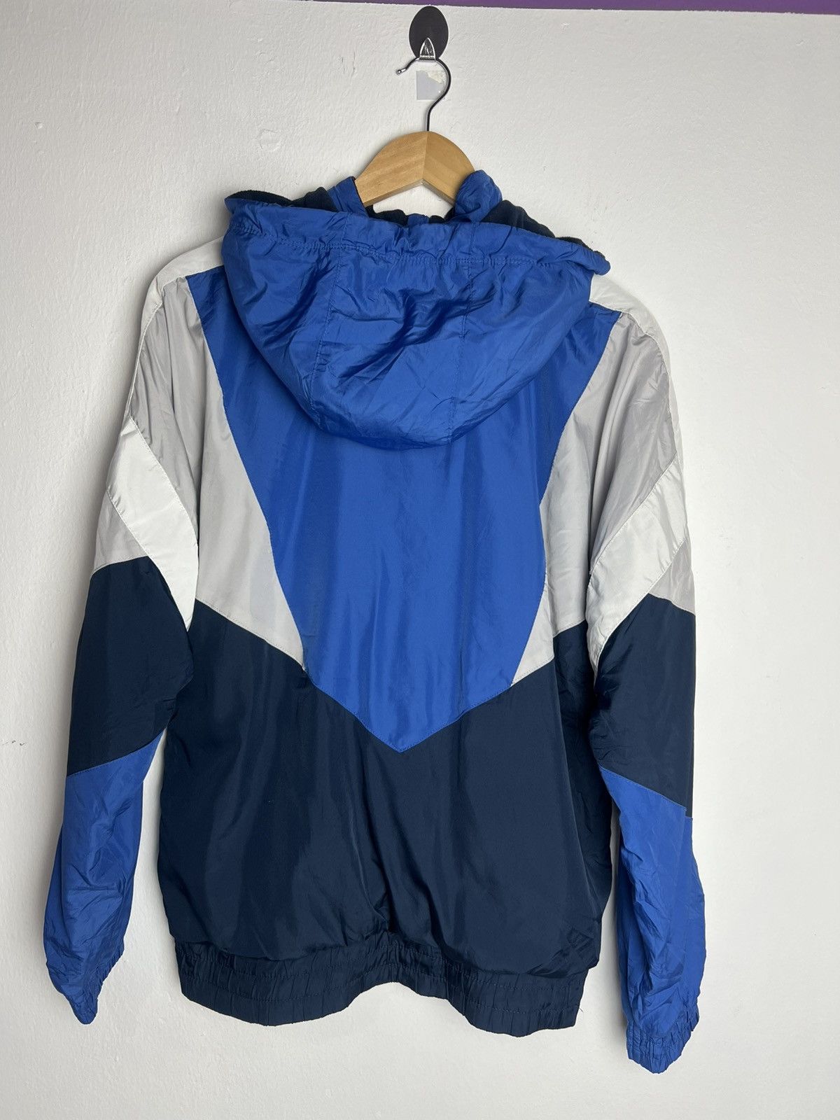 Bershka Bershka Retro Blue Windbreaker Jacket Size US S / EU 44-46 / 1 - 2 Thumbnail
