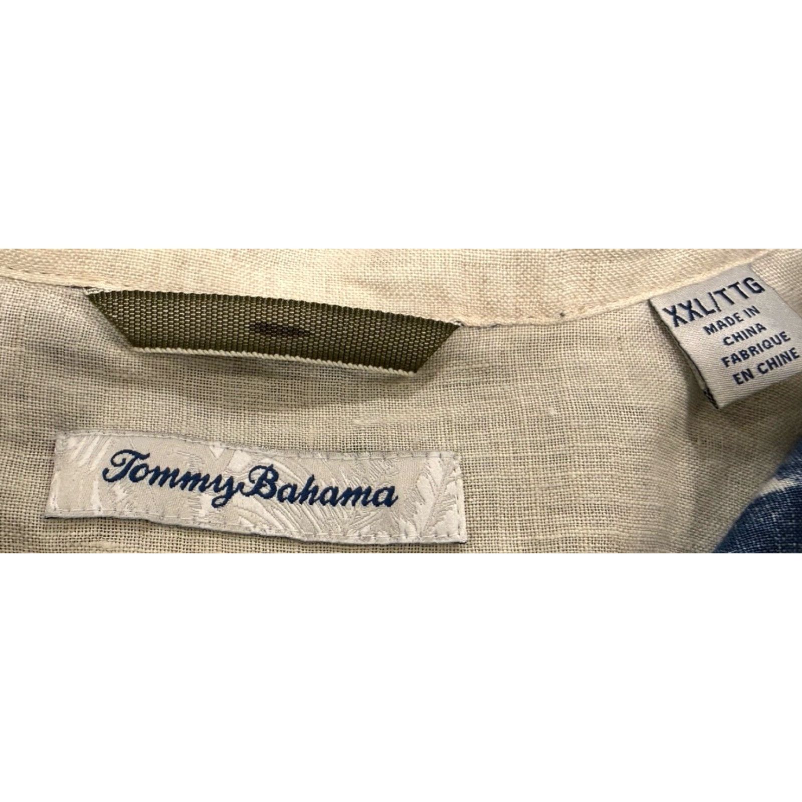 Tommy Bahama Tommy Bahama Shirt Men XXL Blue Pina Shibori Hawaiian Floral Long Sleeve Linen Button-Up Size US XXL / EU 58 / 5 - 4 Thumbnail