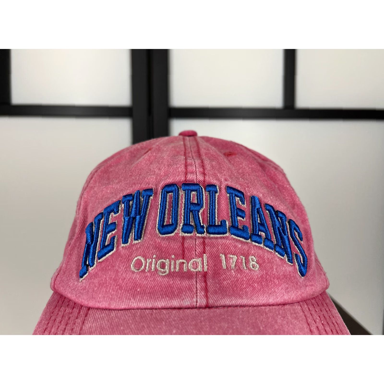 Vintage New Orleans Original 1718 Hat Cap Strap Back Adult One Size Pink 100% Cotton Size ONE SIZE - 3 Thumbnail