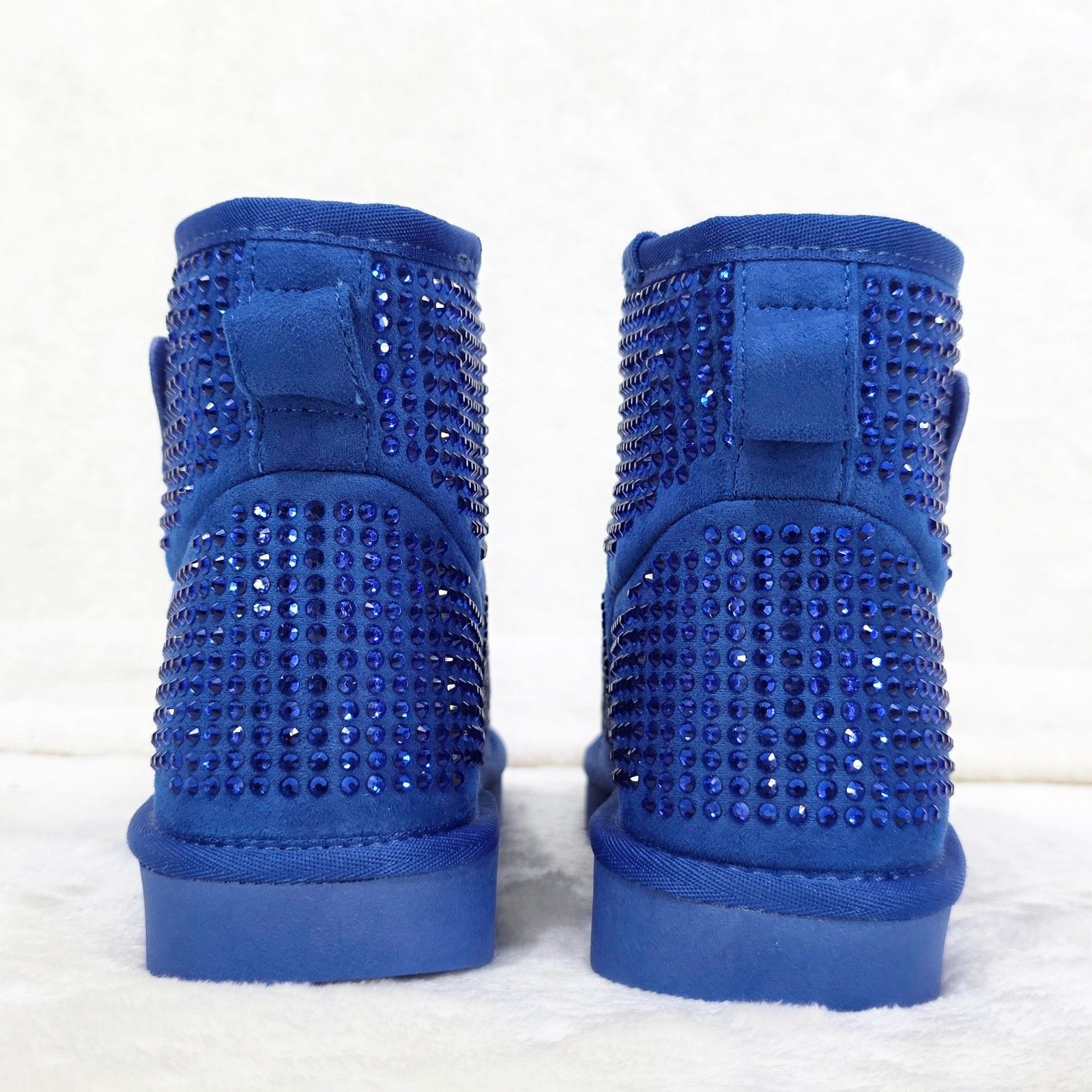 Other Twinkle Faux Fur Lined Slip On Winter Ankle Boots Bright Blu Size US 11 / IT 41 - 6 Thumbnail
