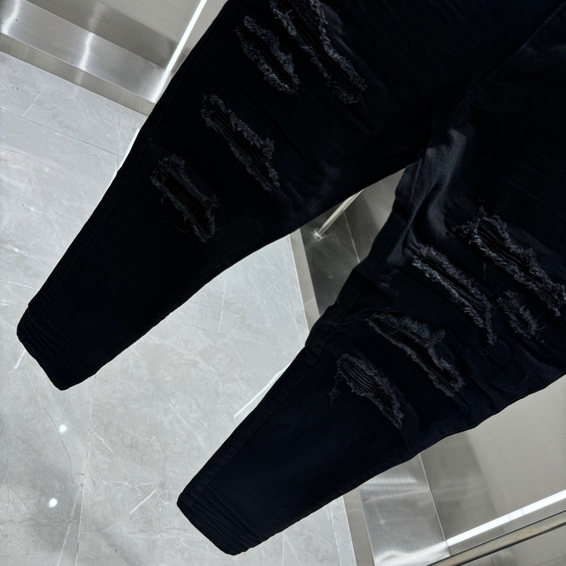 Other Broken hole street trend slim fit small leg elastic jeans Size US 34 / EU 50 - 7 Thumbnail