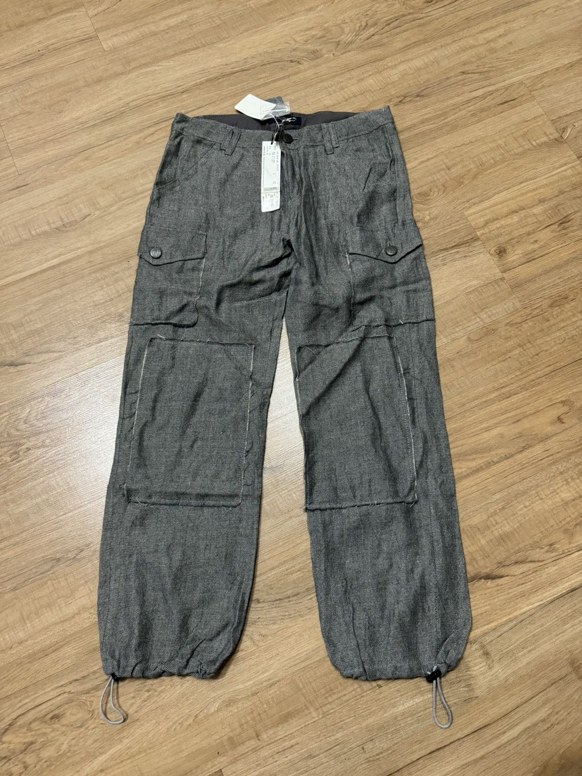 image of Catherine Harnel Kapital Style Patchworks Cargo Pants in Grey, Men's (Size 29)